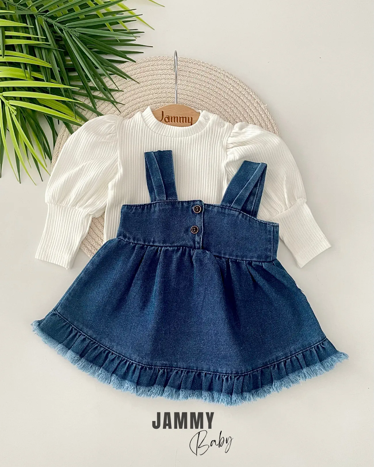 Püsküllü Jean Jile Elbise / Body Set-LACİVERT