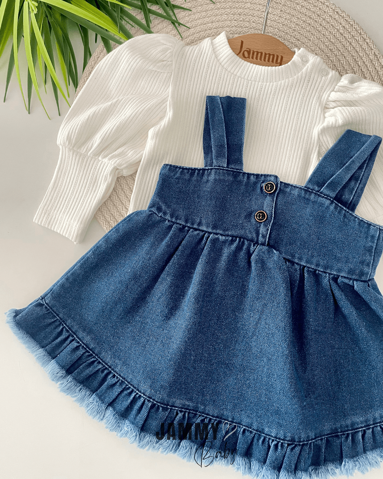 Püsküllü Jean Jile Elbise / Body Set-LACİVERT