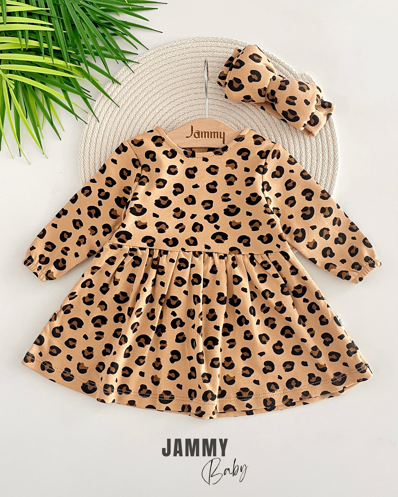 Valeria Leopar Desen Bandanalı Elbise Set-KAHVERENGİ