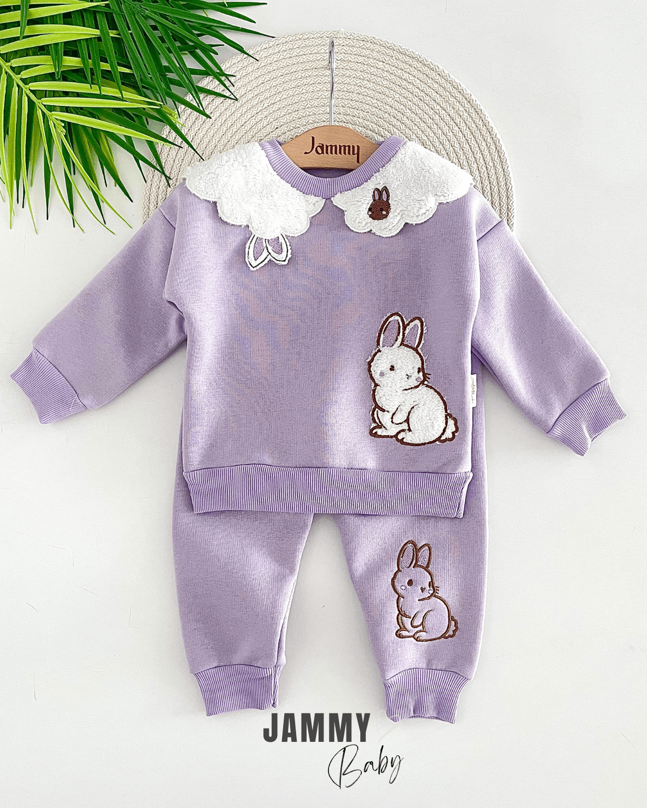 Fluffy Rabbit Şardonlu 2'li Takım-LİLA