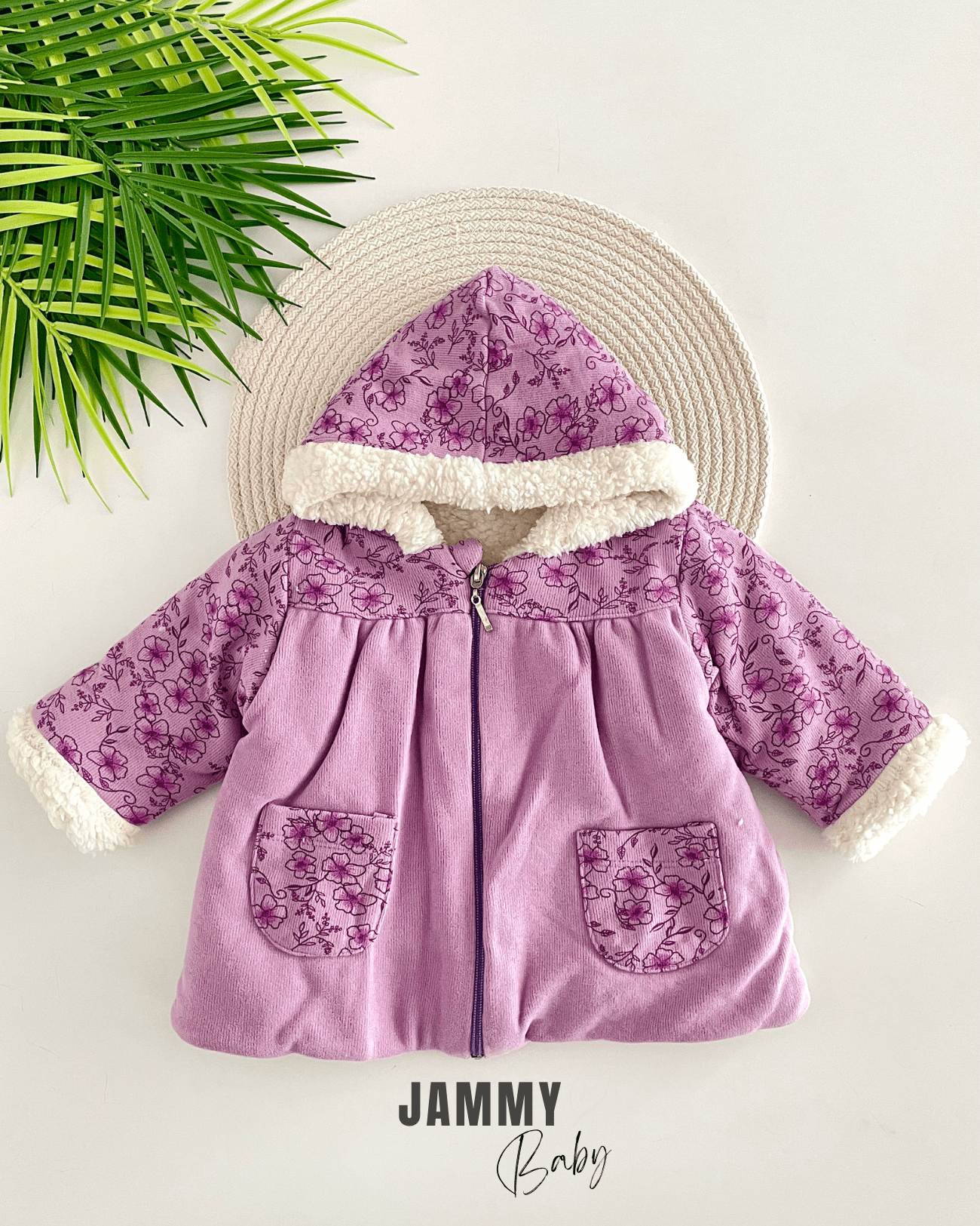 Flower Spring Kadife Peluş Mont-LİLA