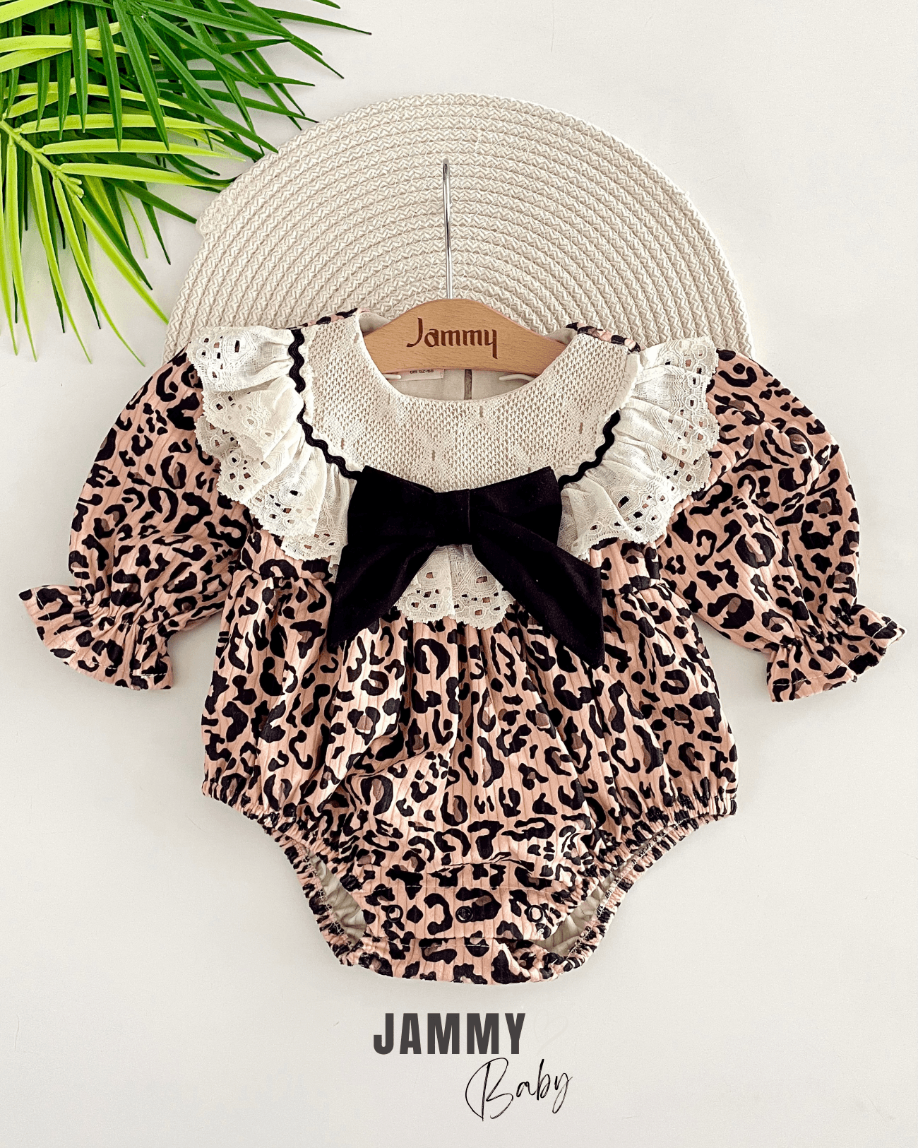 Nova Leopar Desen Yumuşak Süet Dokulu Romper Tulum-KAHVERENGİ