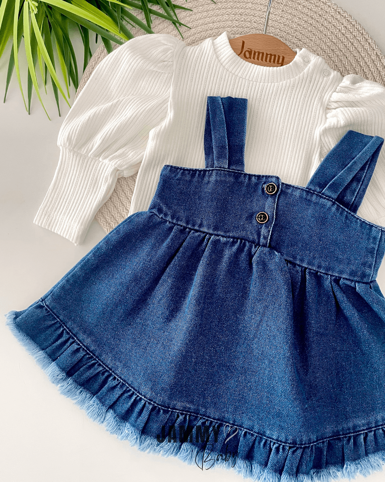 Püsküllü Jean Jile Elbise / Body Set-LACİVERT