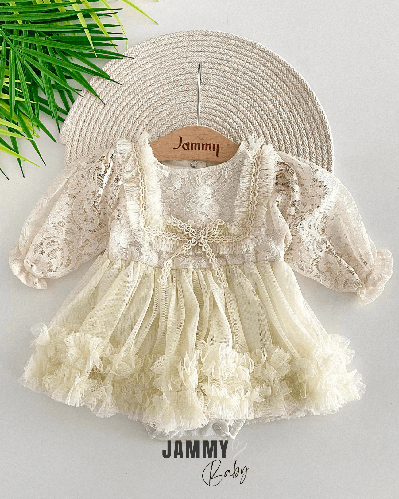 Sindirella Dantelli Özel Gün Bodysuit Elbise-KREM