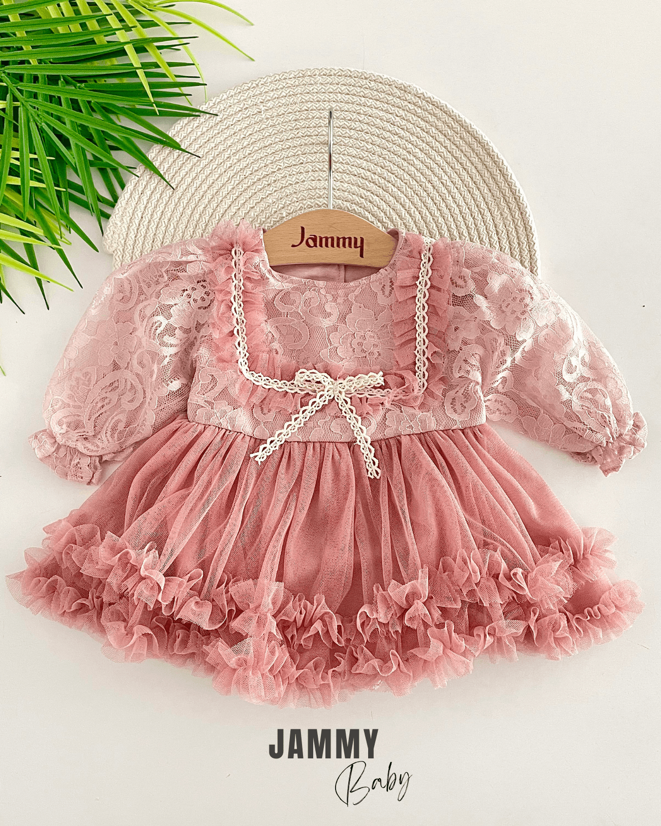 Sindirella Dantelli Özel Gün Bodysuit Elbise-GÜL KURUSU