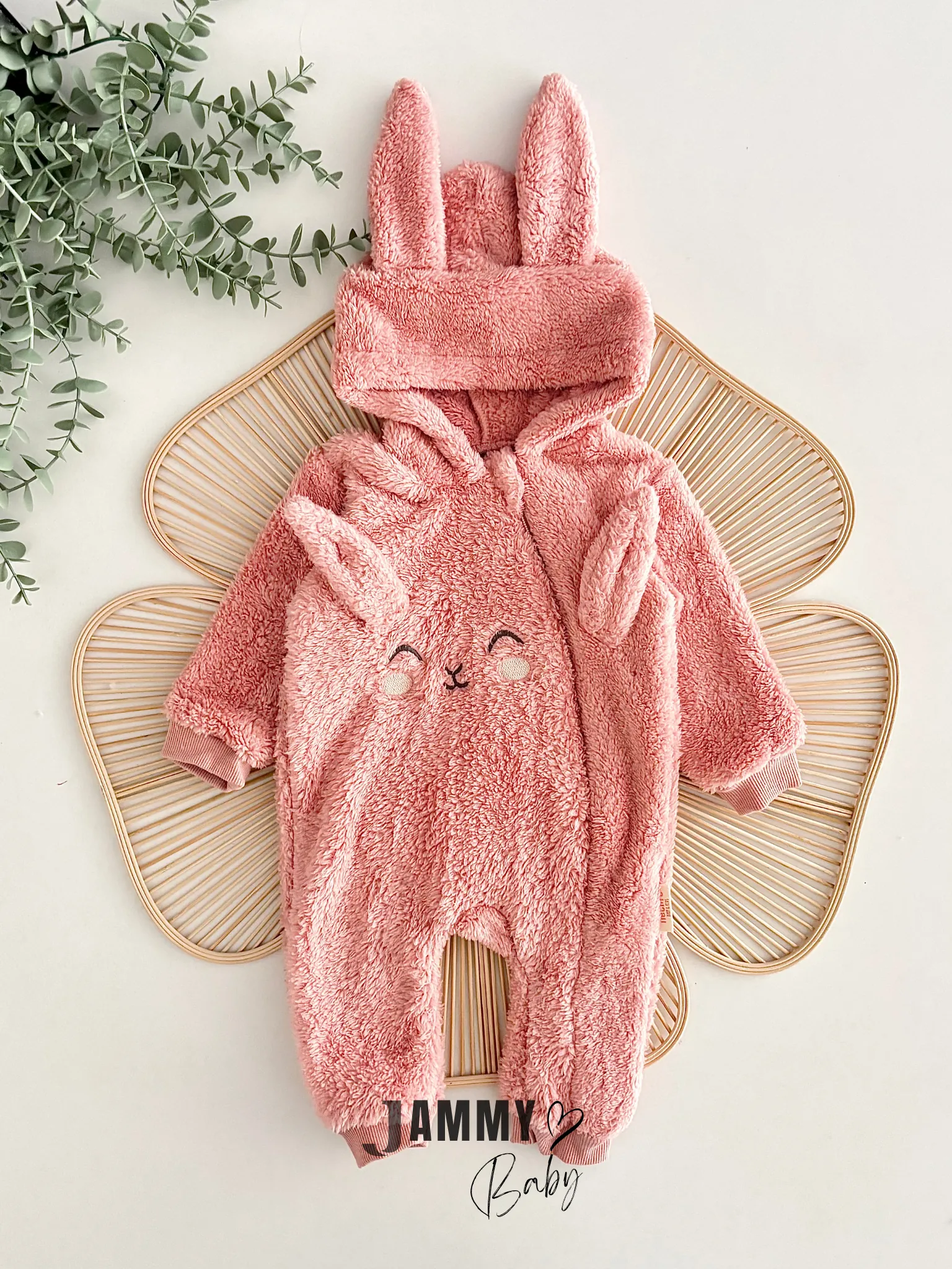 Tavşancık Fermuarlı Peluş Tulum-SOFT GÜLKURUSU