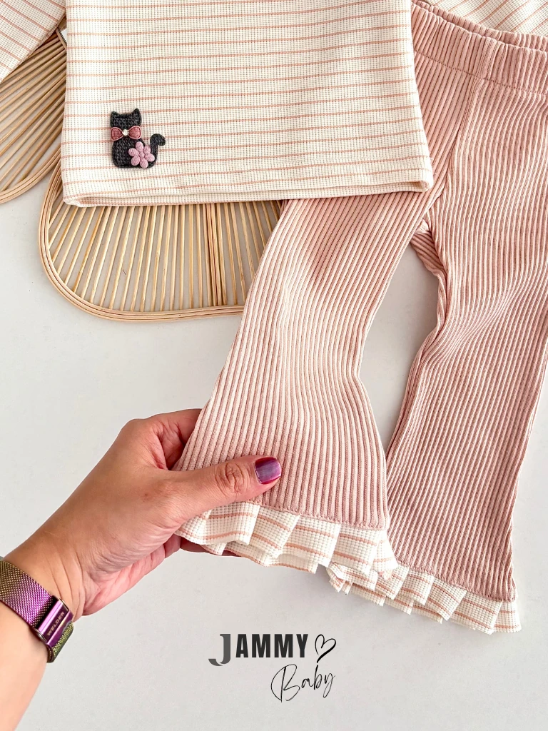 Belinay Fiyonk Yakalı 2'li Takım-PUDRA