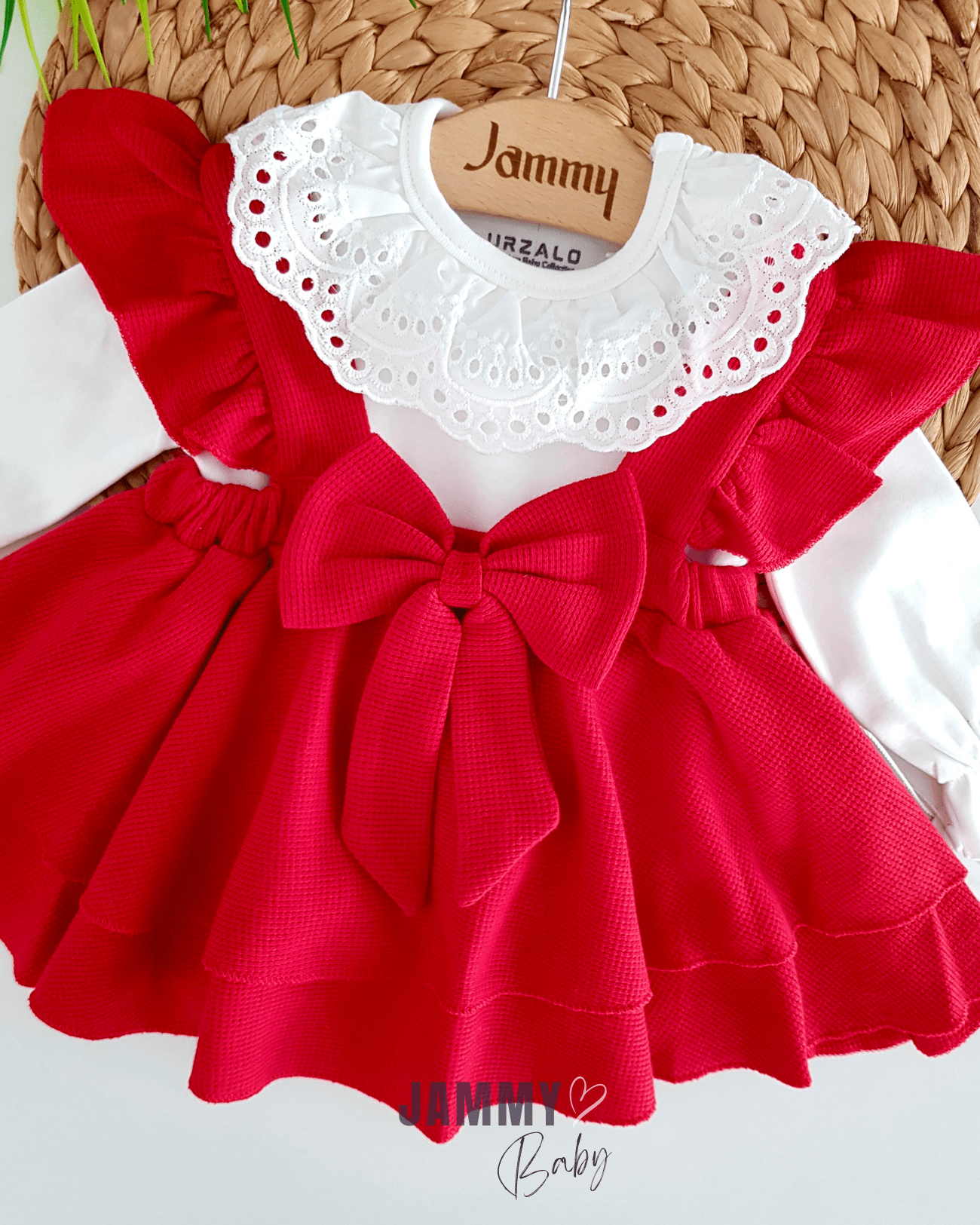 Luana Waffle Jile Elbise Set-KIRMIZI