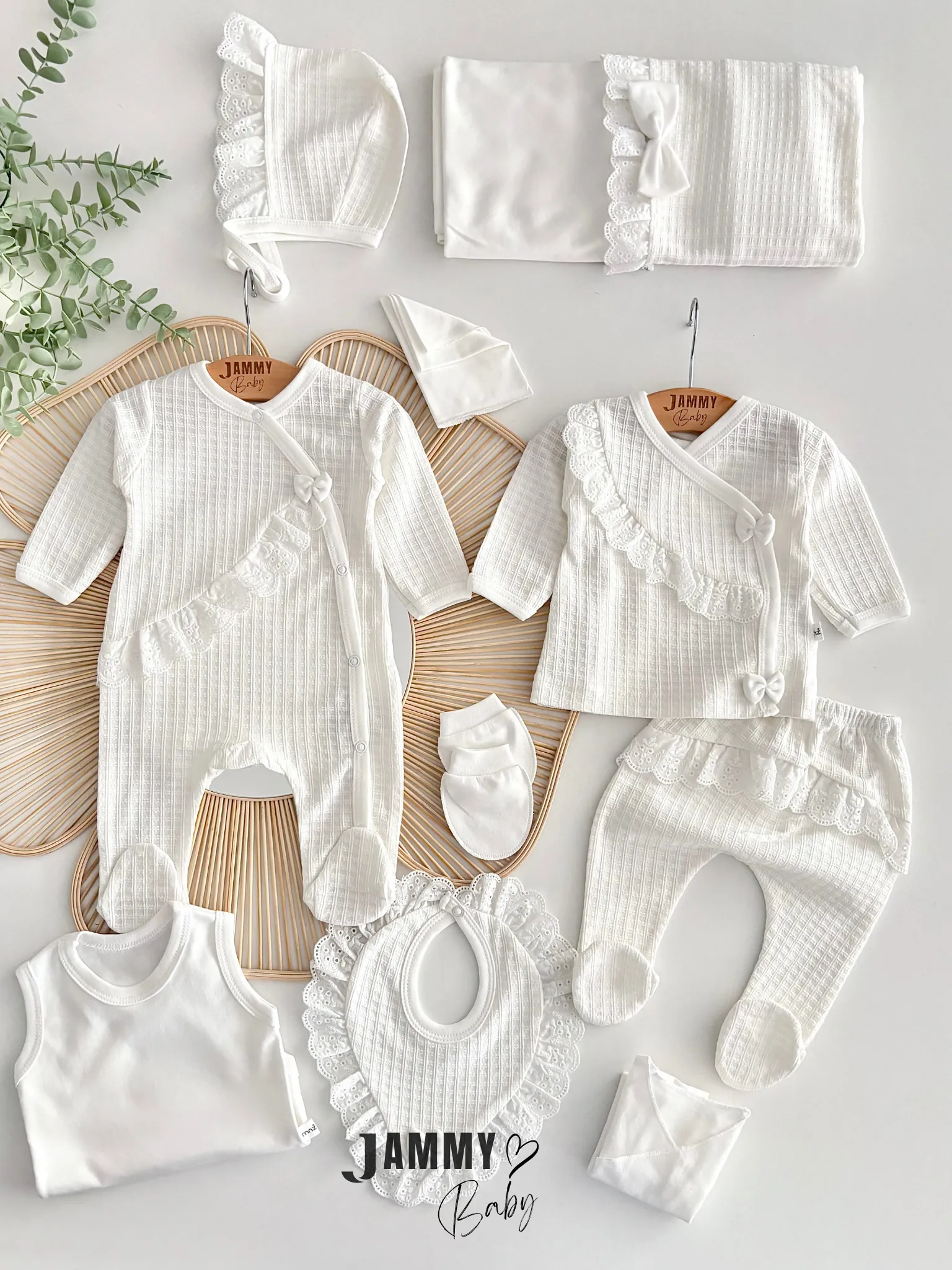 Mathilda Petek Dokuma 10 Parça Yenidoğan Set-EKRU