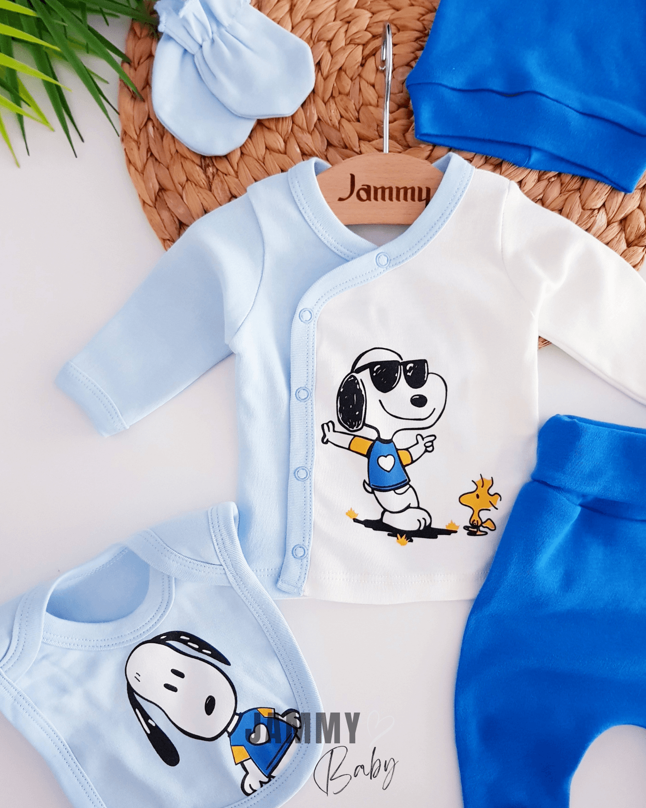 Snoopy 5 Parça Yenidoğan Set-MAVİ