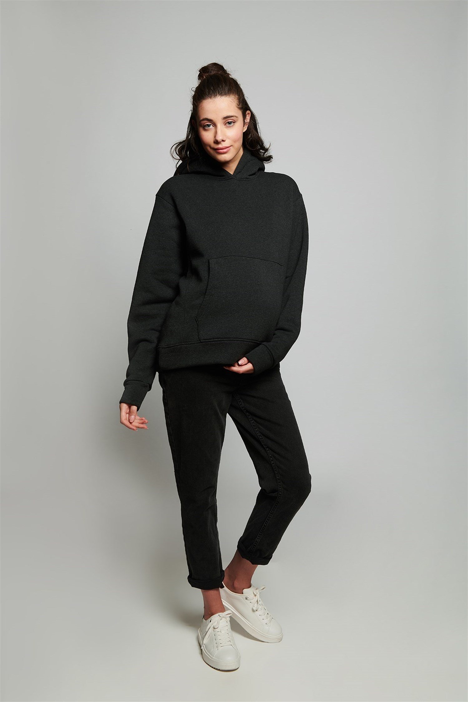 Nadia Hamile Kapüşonlu Sweat - ANTRASİT