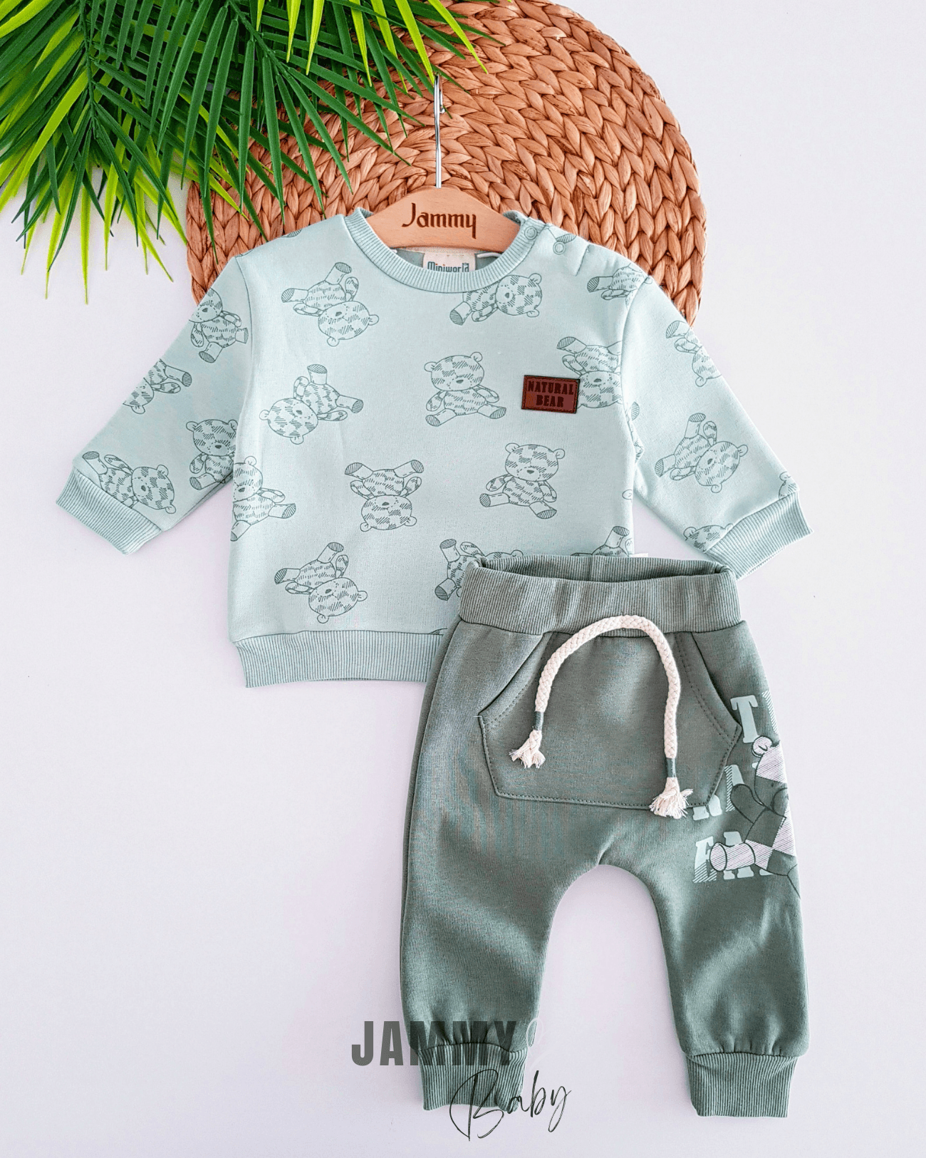 Natural Bear 3 İplik Şardonlu Takım-KOYU ÇAĞLA