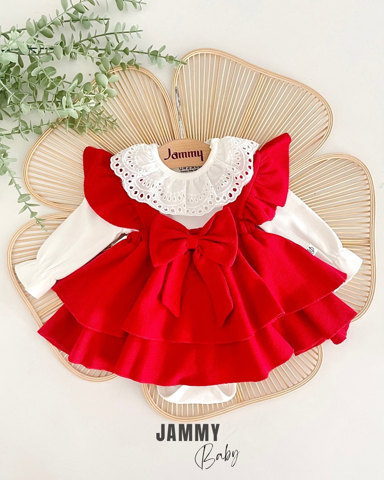 Luana Waffle Jile Elbise Set-KIRMIZI
