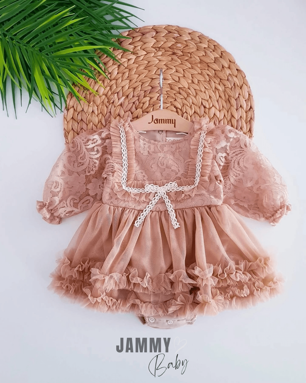 Sindirella Dantelli Özel Gün Bodysuit Elbise-KAHVERENGİ