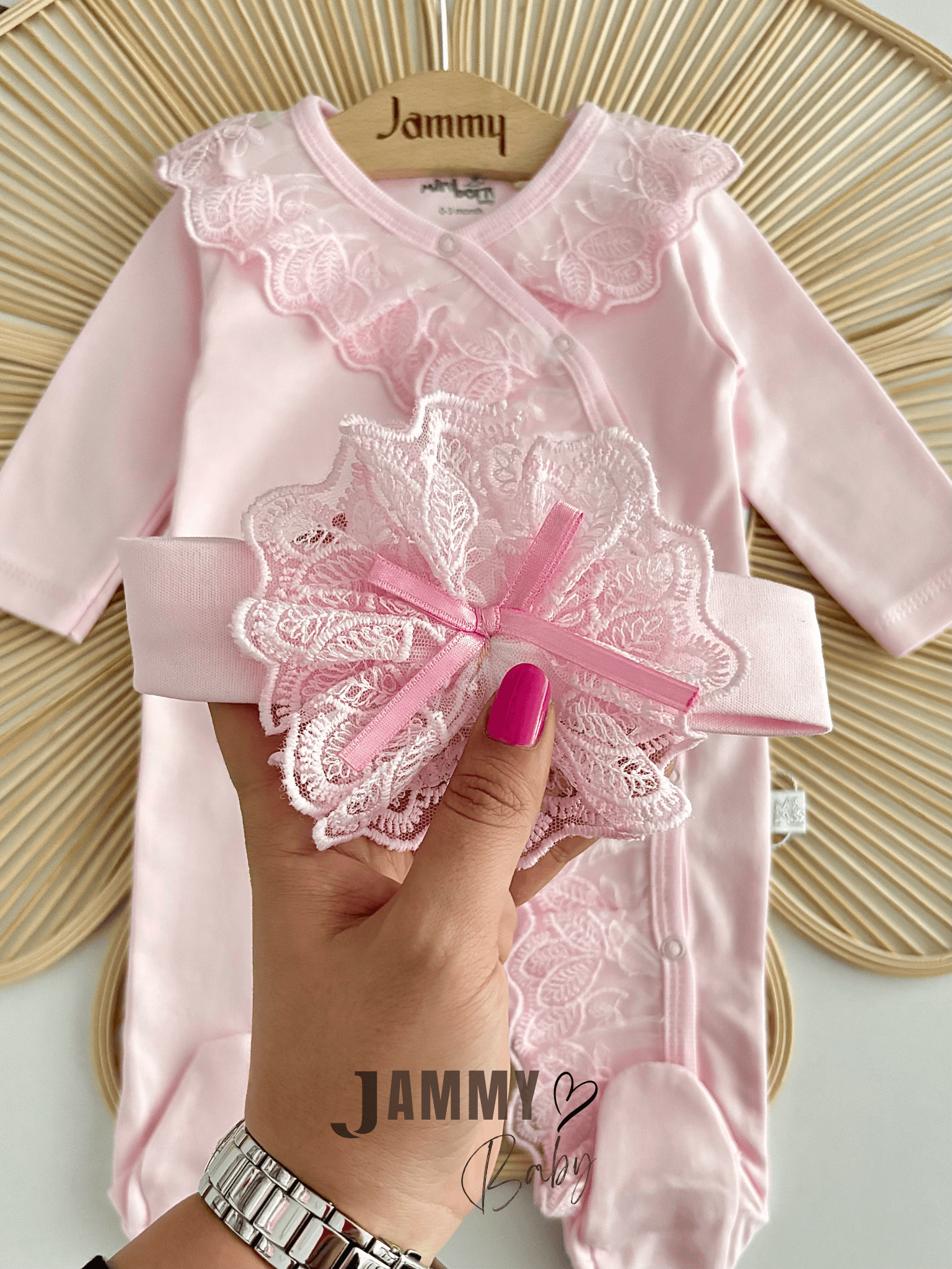 Patrice Dantelli Tulum ve Bandana Set-PEMBE