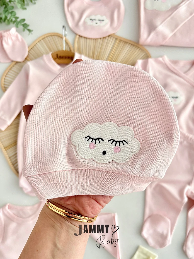 Tatlı Bulut 10 Parça Yenidoğan Hastane Çıkış Seti-PEMBE