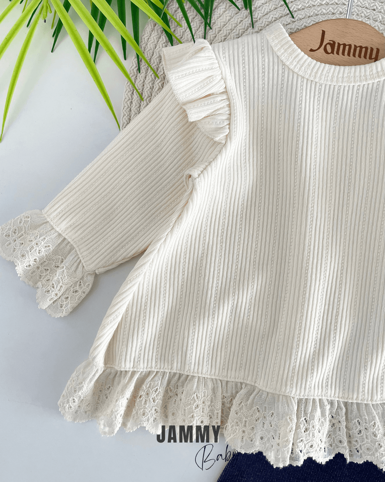 Mary Fistolu Waffle Body / Kot Pantolon Takım-KREM