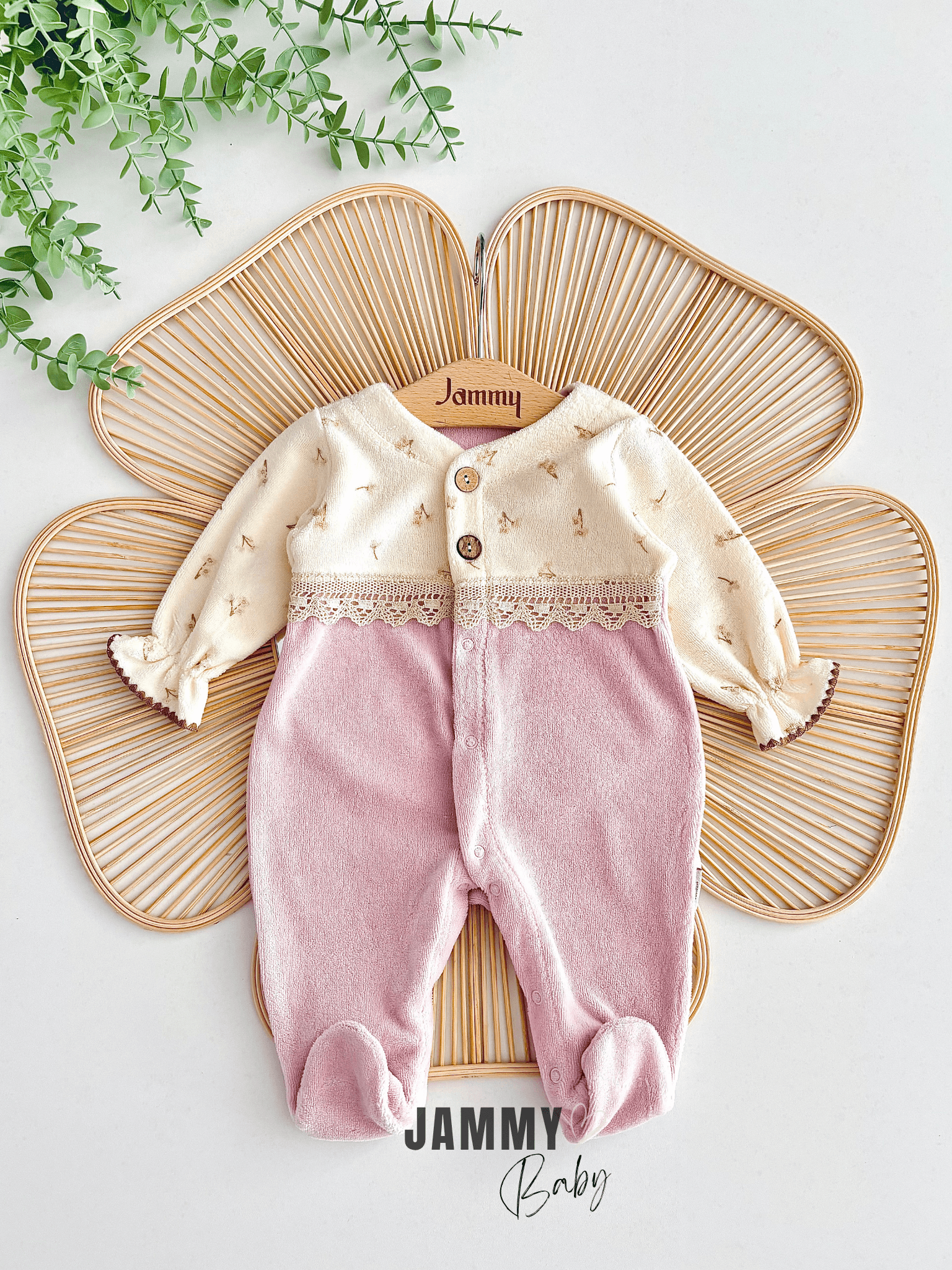 Ruby Çiçek Baskılı Kadife Tulum-SOFT LİLA
