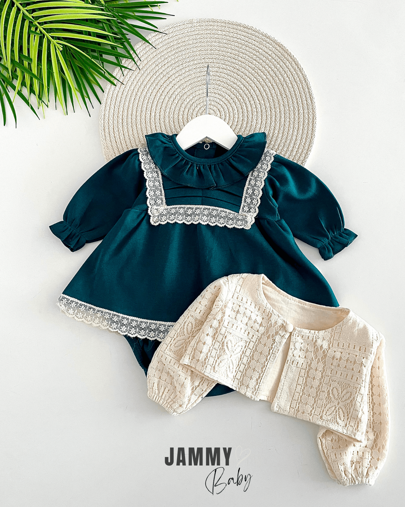 Victoria Bodysuit Elbise / Bolero Hırka-YEŞİL