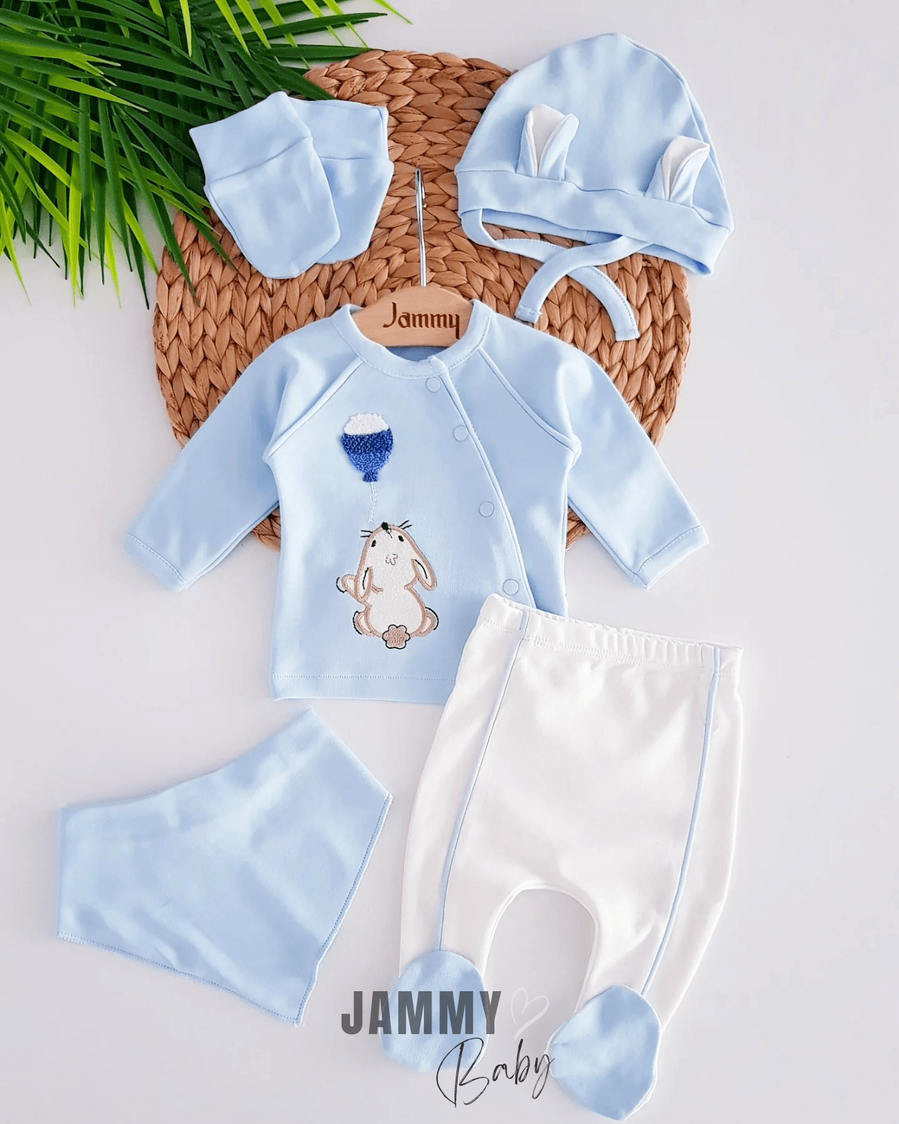 Balloon Rabbit's 5 Parça Yenidoğan Set-AÇIK MAVİ