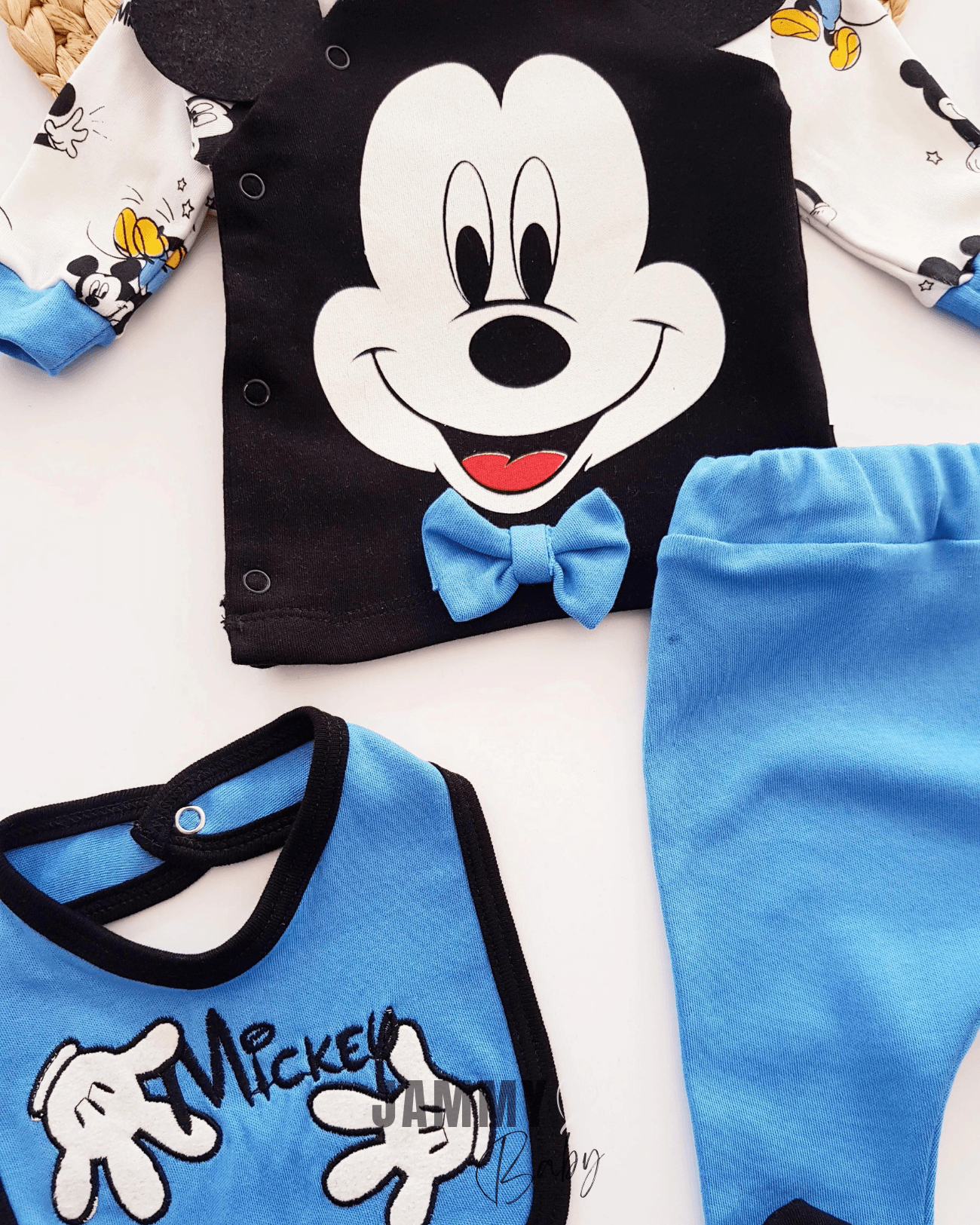 Mickey Temalı 5 Parça Yenidoğan Set-MAVİ