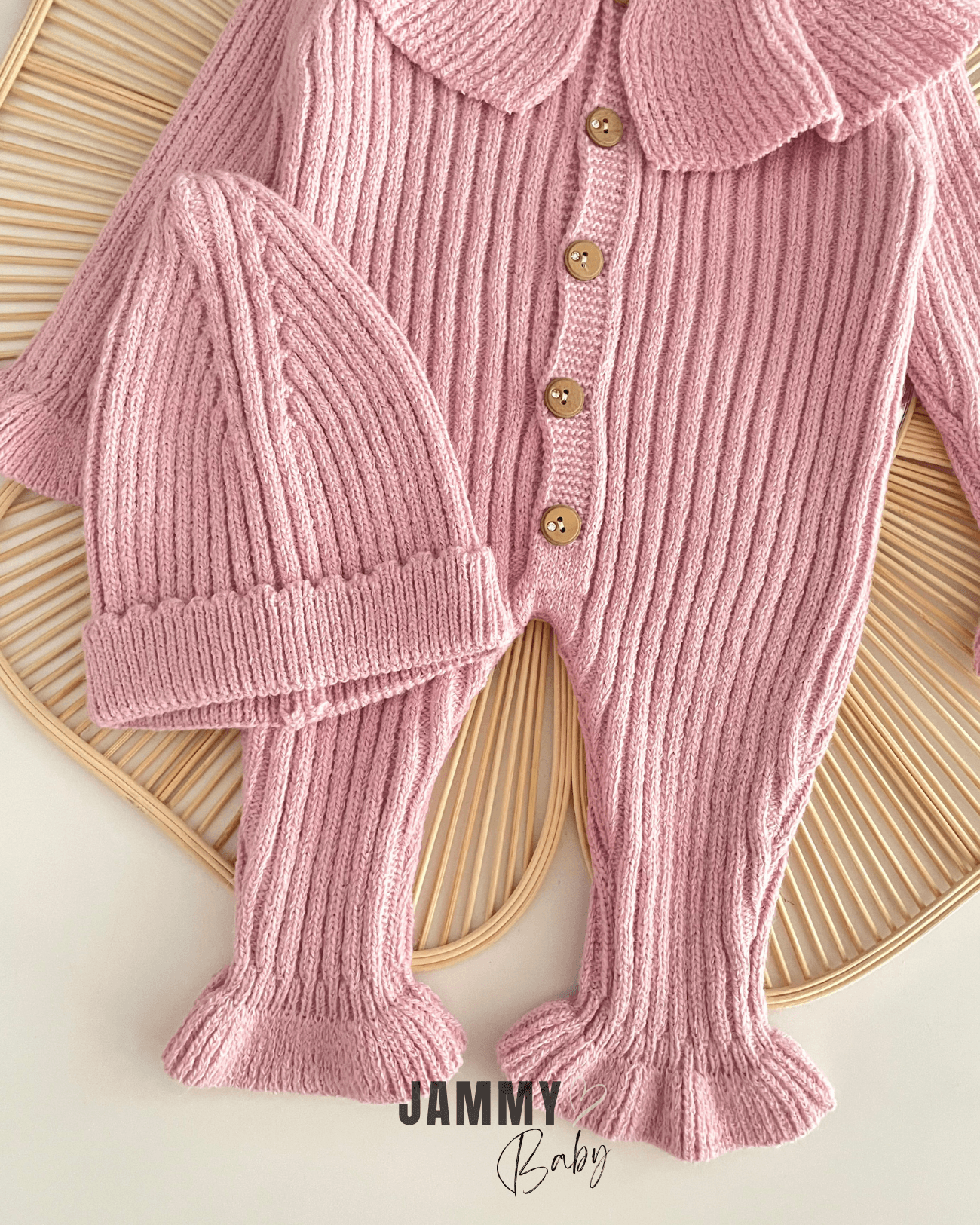 Maya Fırfırlı Şapkalı Triko Tulum Set-SOFT LİLA