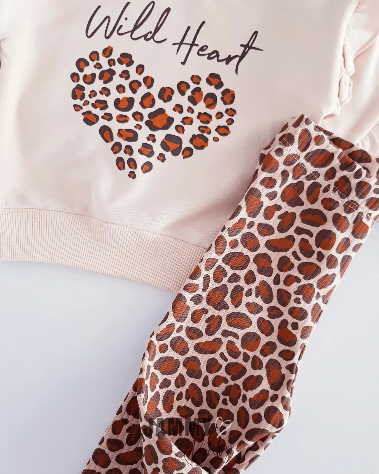 Wild Heart Leoparlı Taytlı 2'li Takım-BEJ
