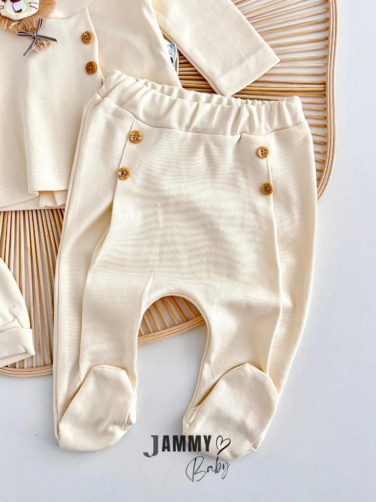 Aslan Figürlü 5 Parça Yenidoğan Set-KREM