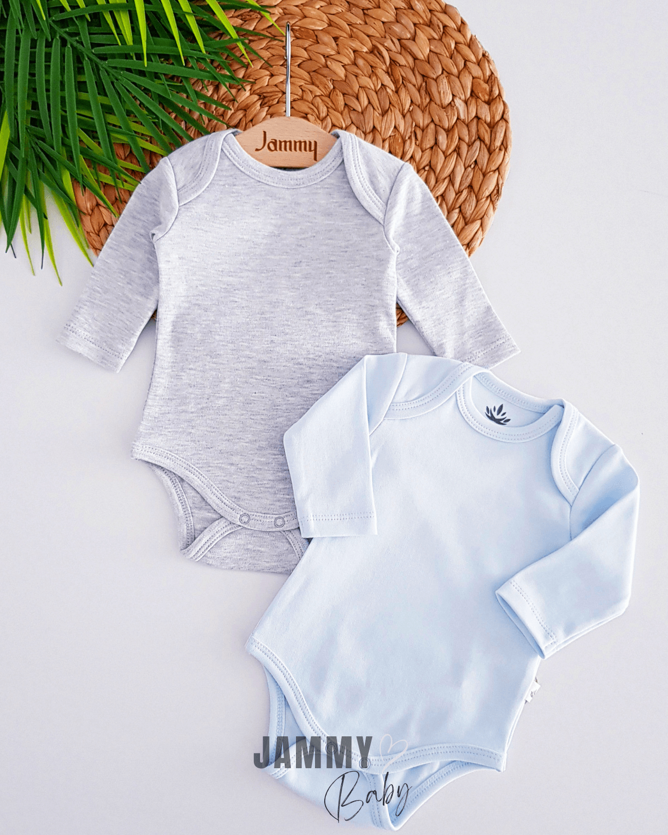 Penye Uzunkol 2'li Body Set-MAVİ-GRİ