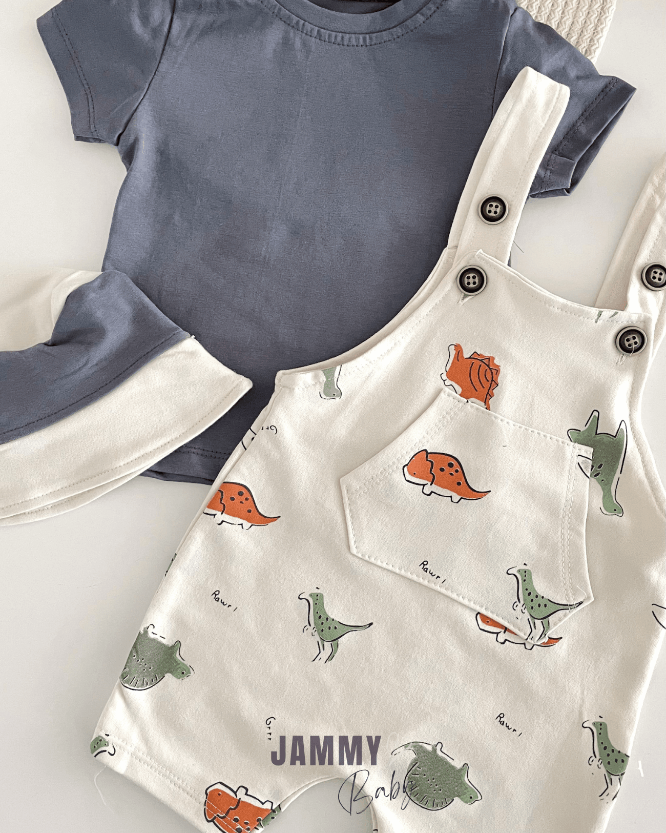 Dino Bucket Şapkalı Salopet / Body Set- ANTRASİT