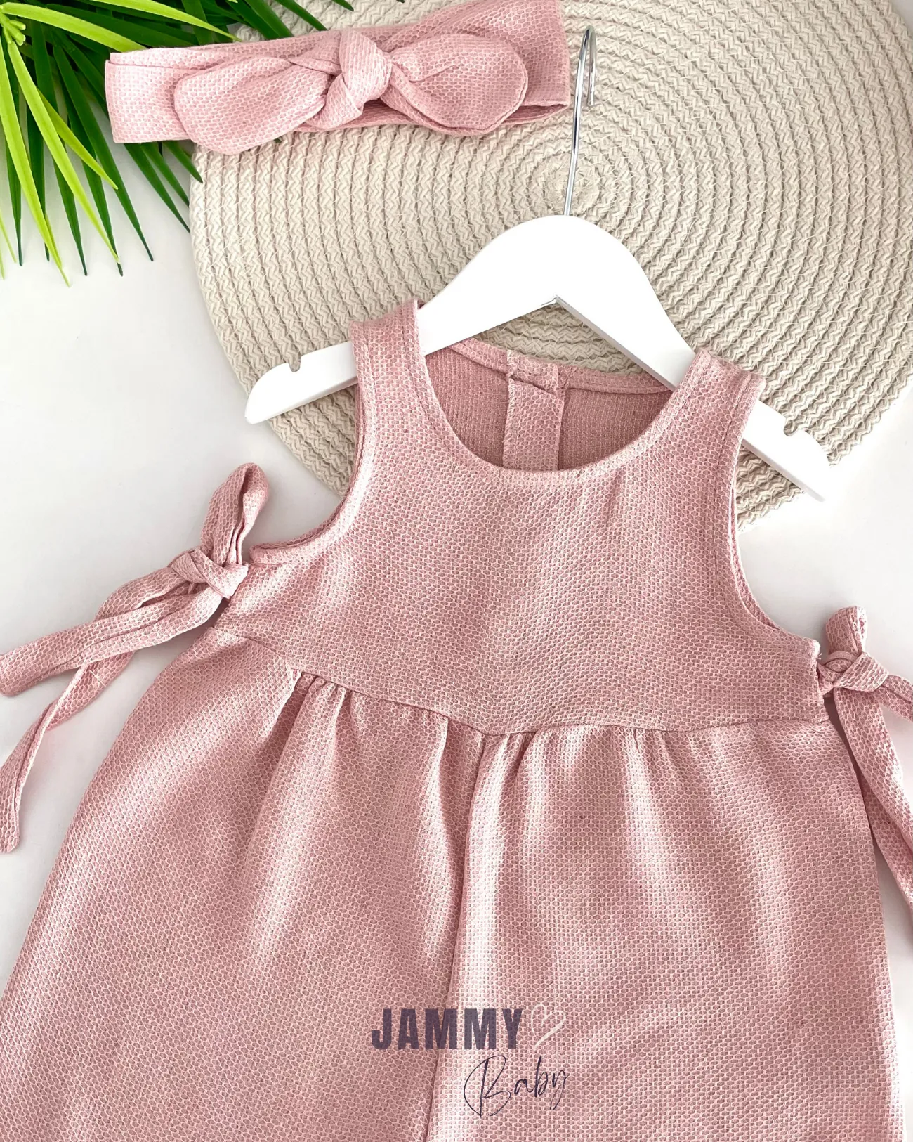 Mila Yandan Bağlamalı Tulum Set-GÜL KURUSU