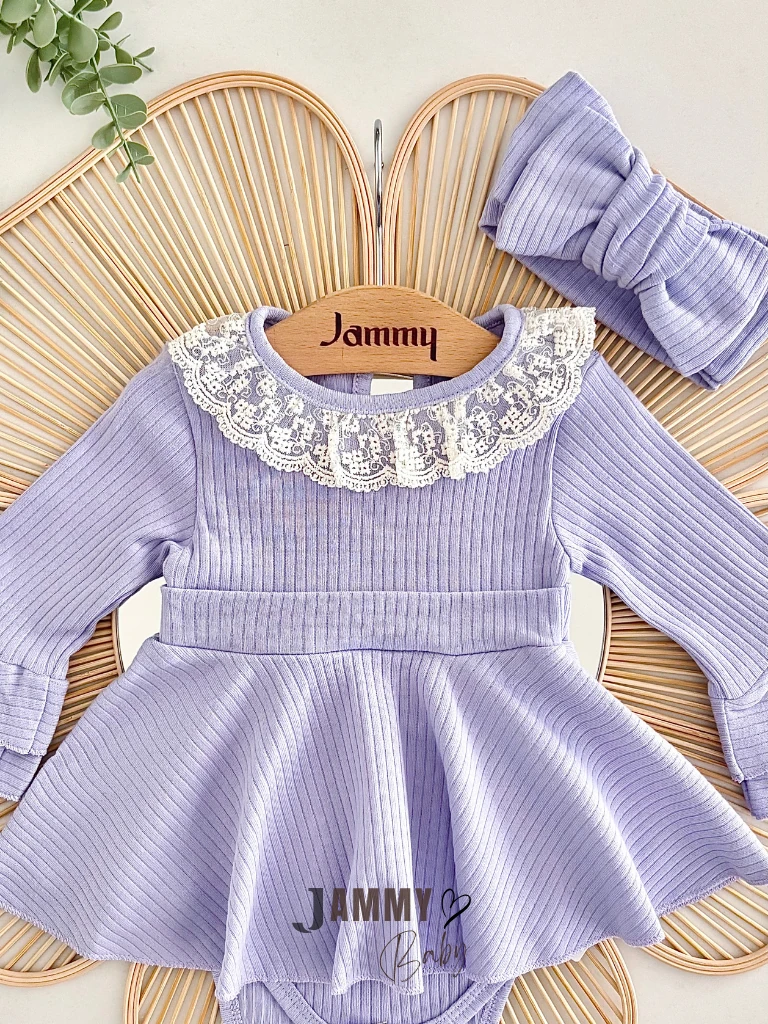 Violetta Kaşkorse Bodysuit Elbise Set-LİLA