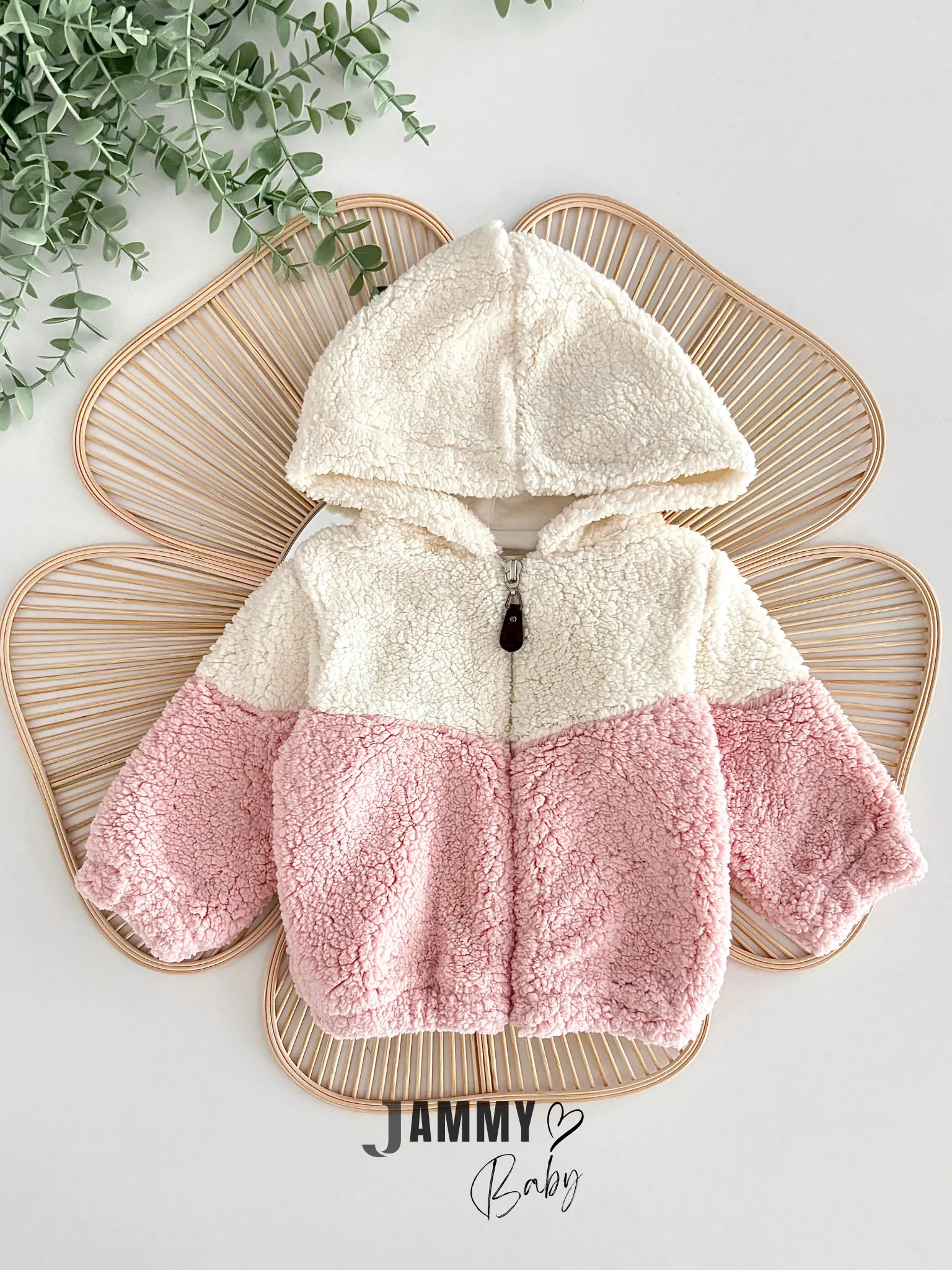 Teddy Peluş Fermuarlı Mont-PUDRA