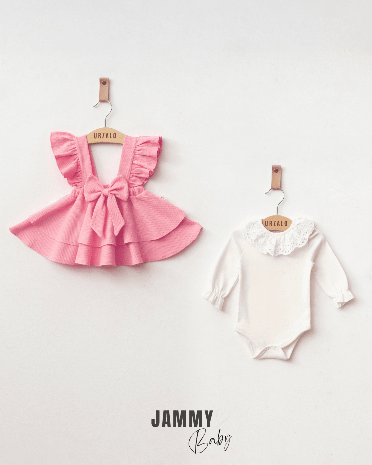 Luana Waffle Jile Elbise Set-PEMBE