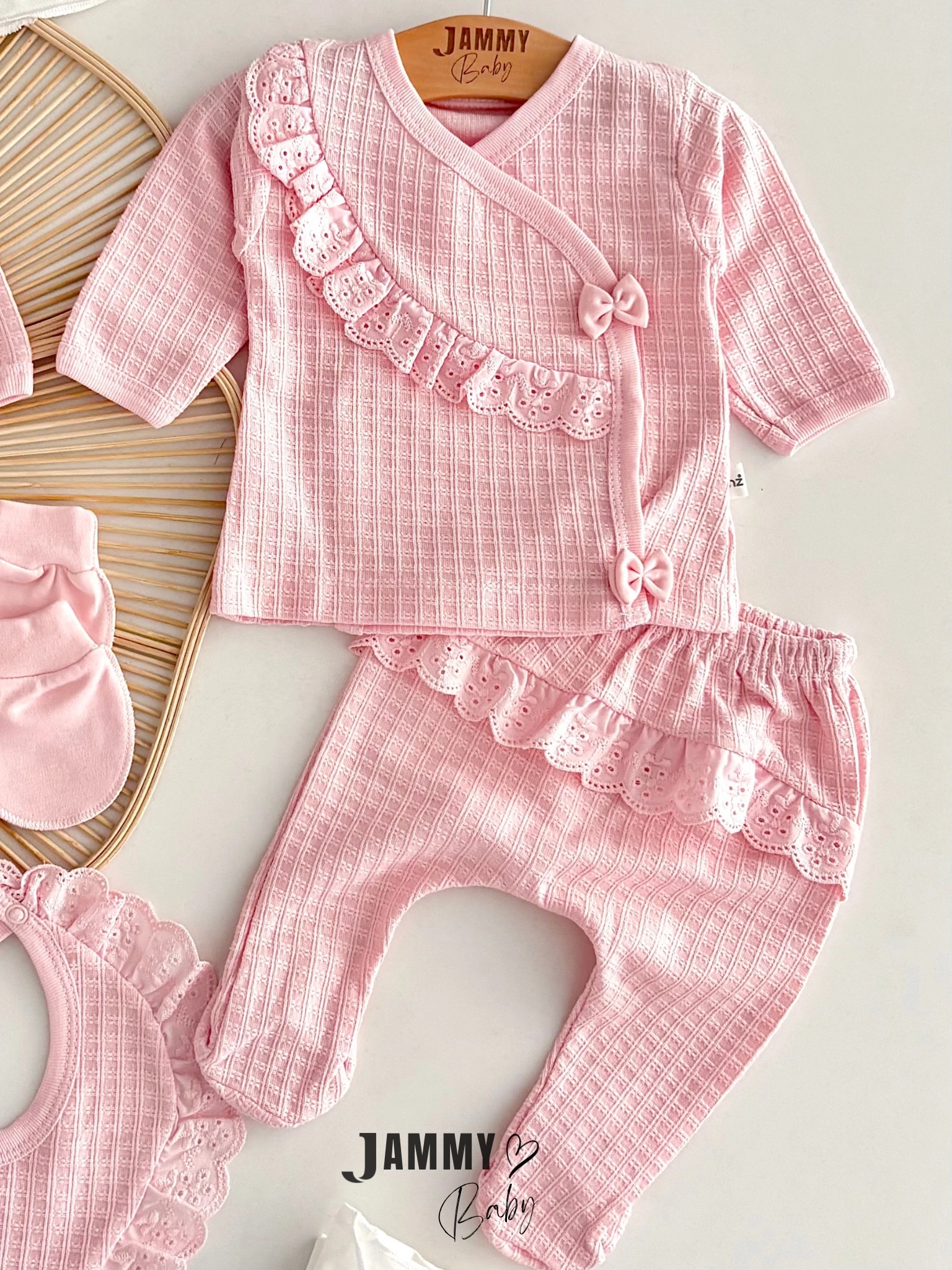 Mathilda Petek Dokuma 10 Parça Yenidoğan Set-PEMBE