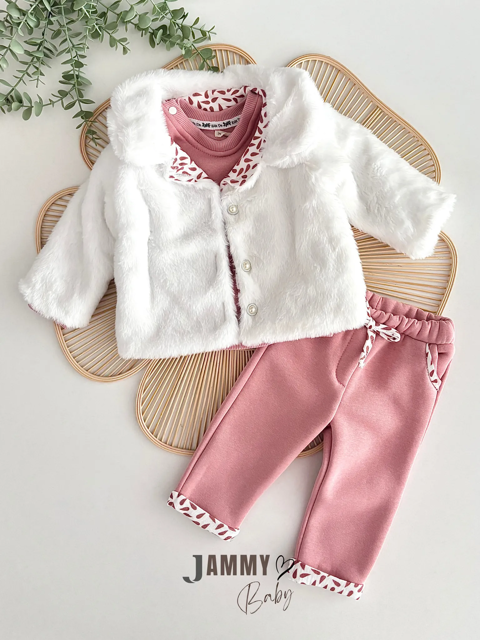 Misty Peluş Ceket / Şardonlu Takım-GÜL KURUSU