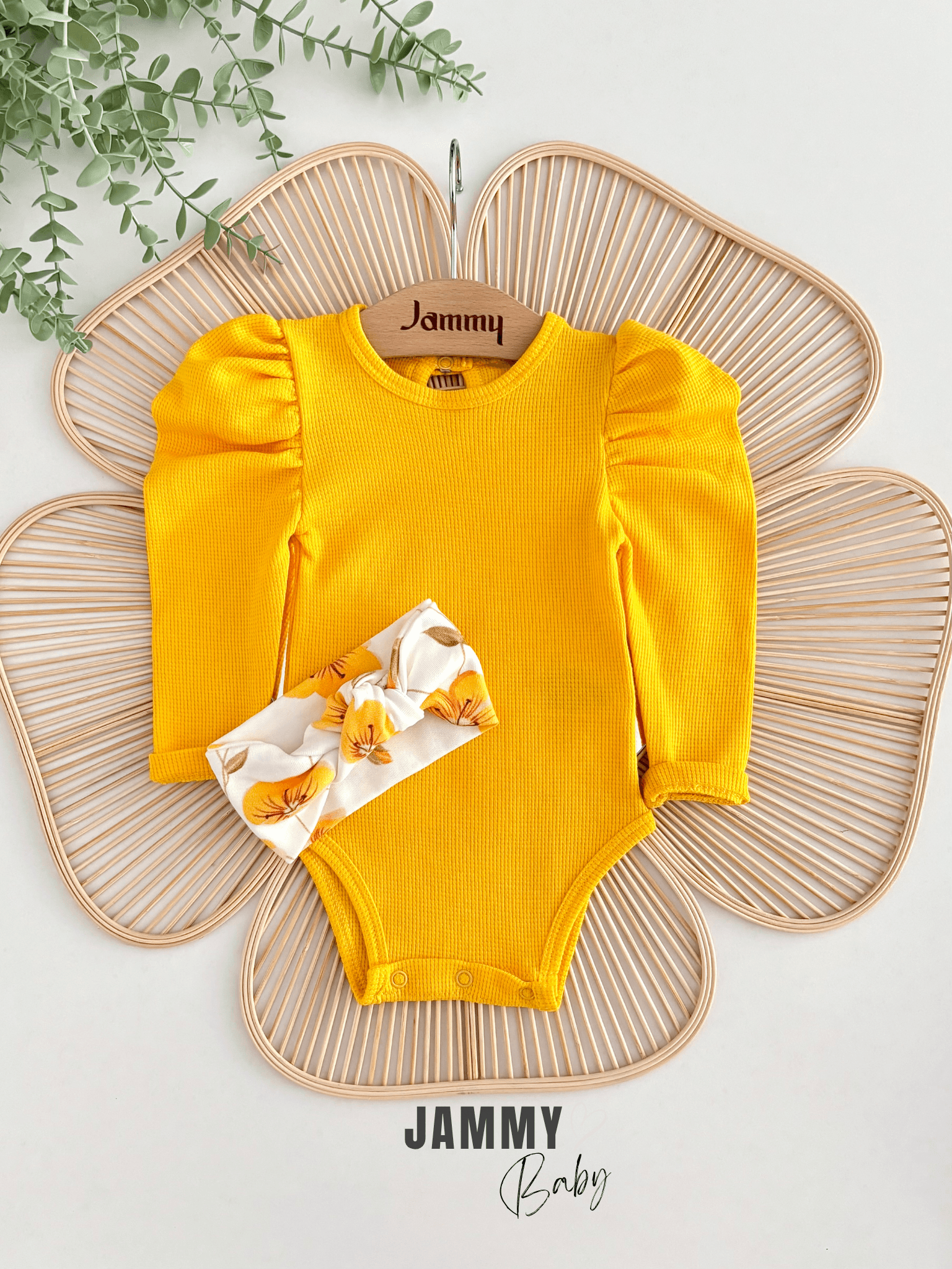 Juana Floral Design Balon Kol Takım-SARI