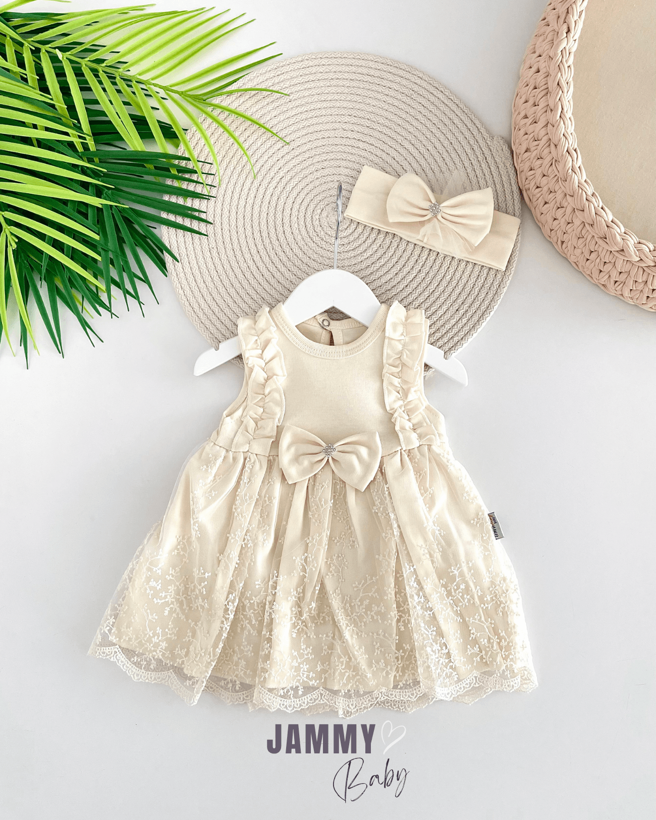 Begonia Kolsuz Dantelli Özel Gün / Mevlüt Elbise Set-KREM