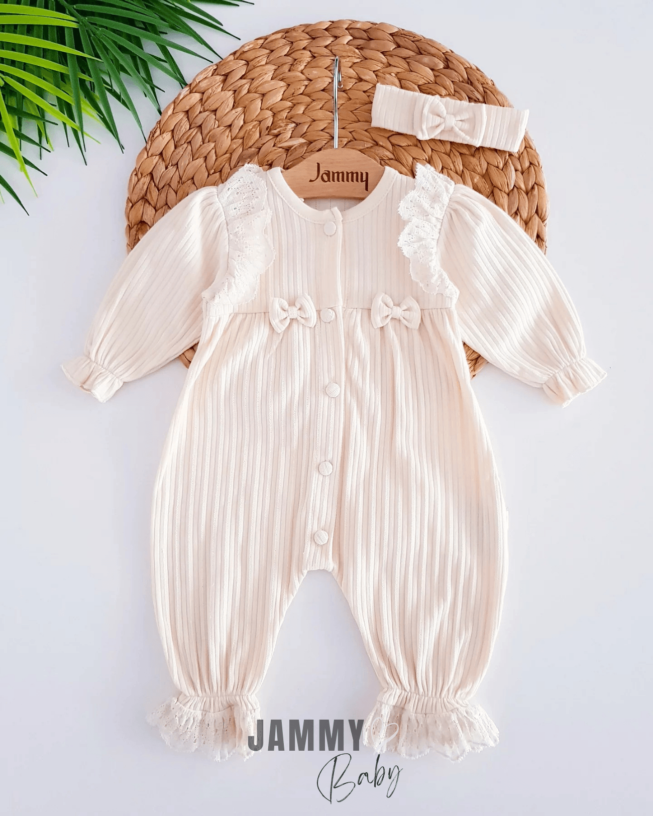 Madamme Bandanalı Tulum Set-KREM