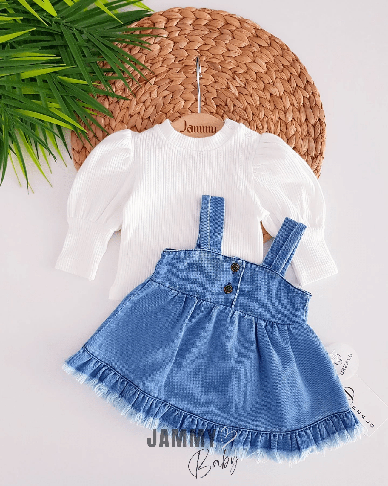 Püsküllü Jean Jile Elbise / Body Set-BUZ MAVİ