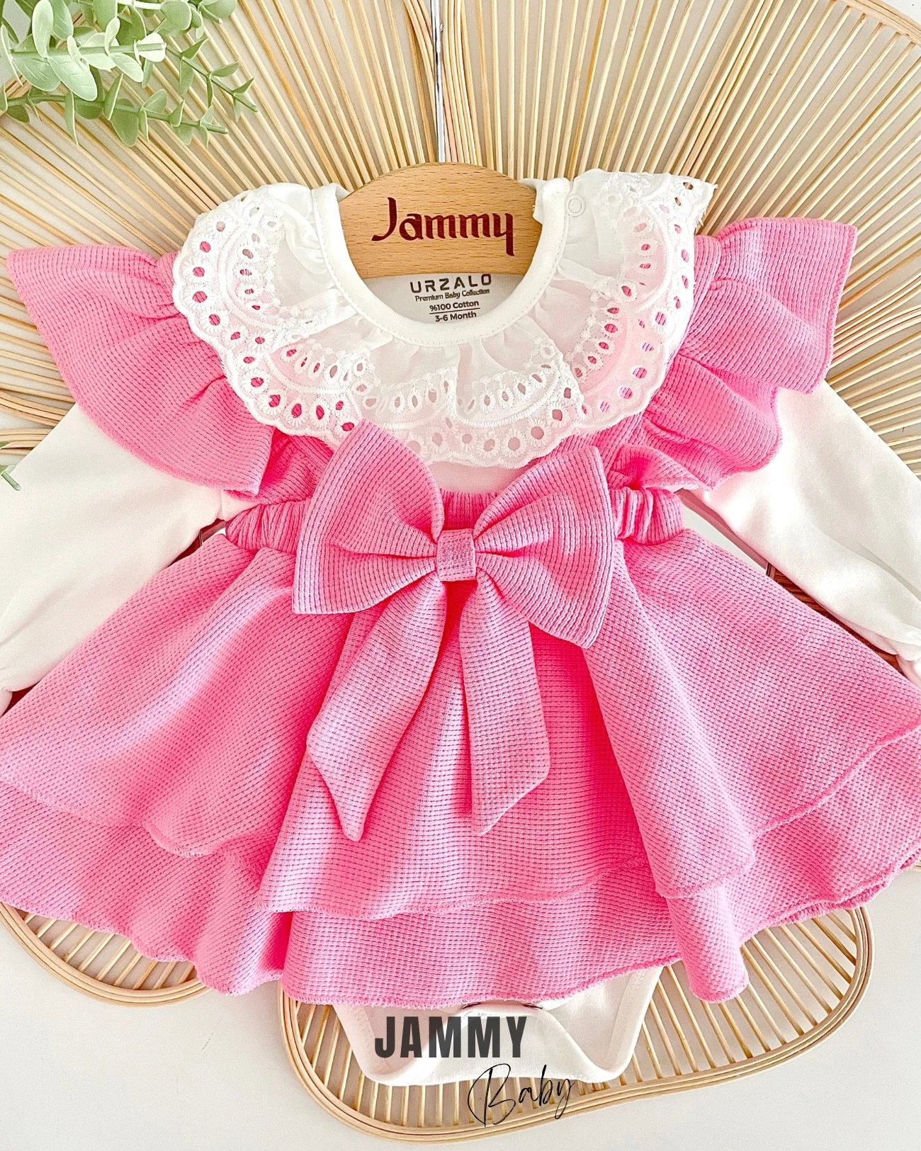 Luana Waffle Jile Elbise Set-PEMBE