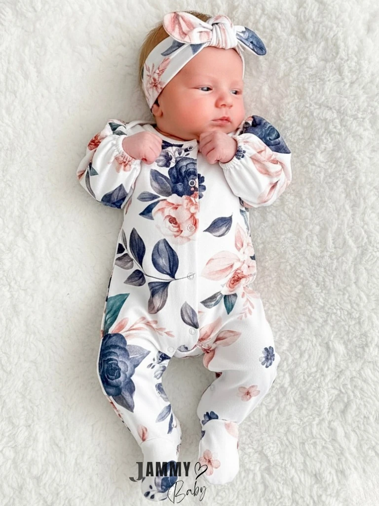 Helena Çiçek Baskılı Fiyonk Bandanalı Tulum Set-BLUE