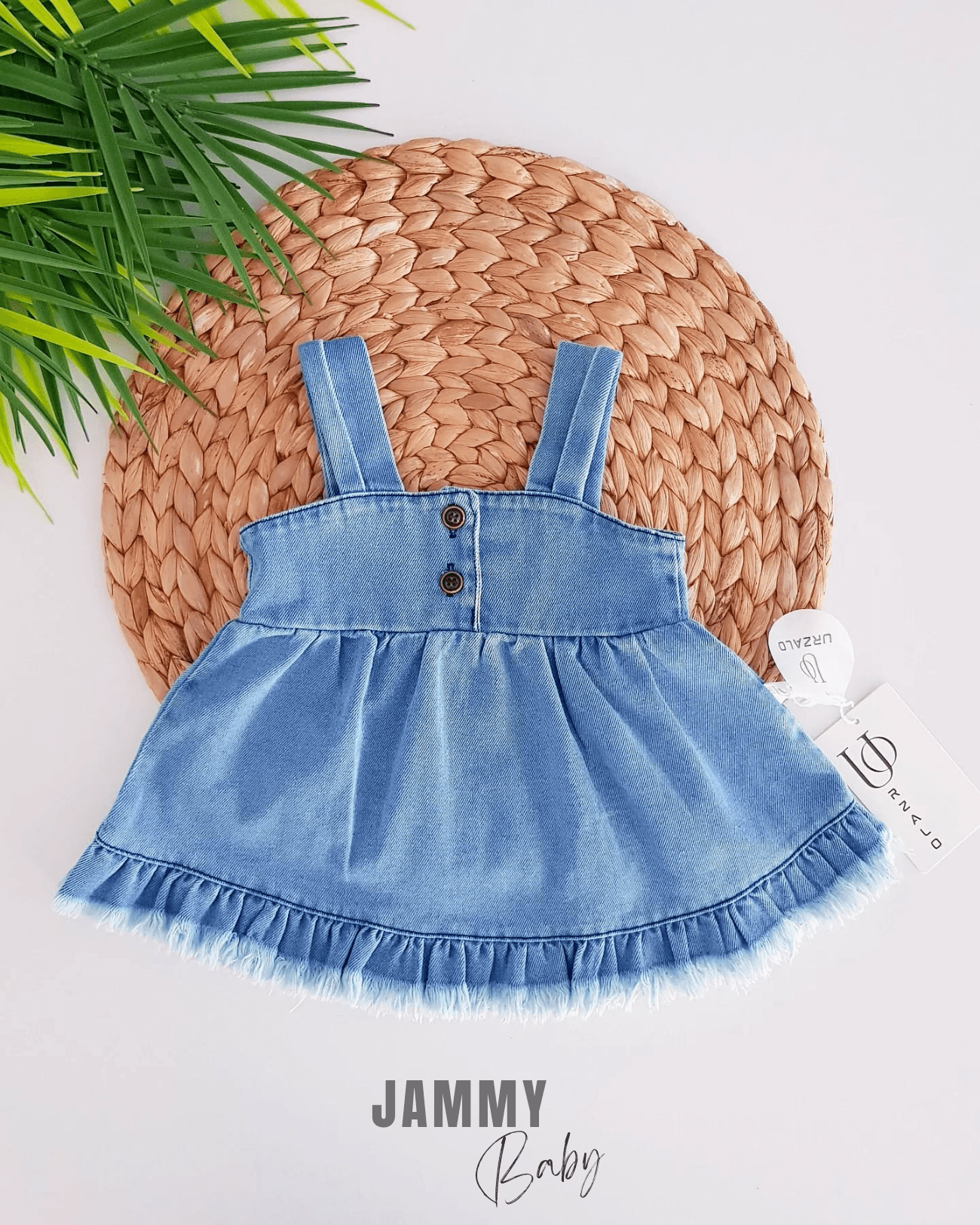 Püsküllü Jean Jile Elbise / Body Set-BUZ MAVİ