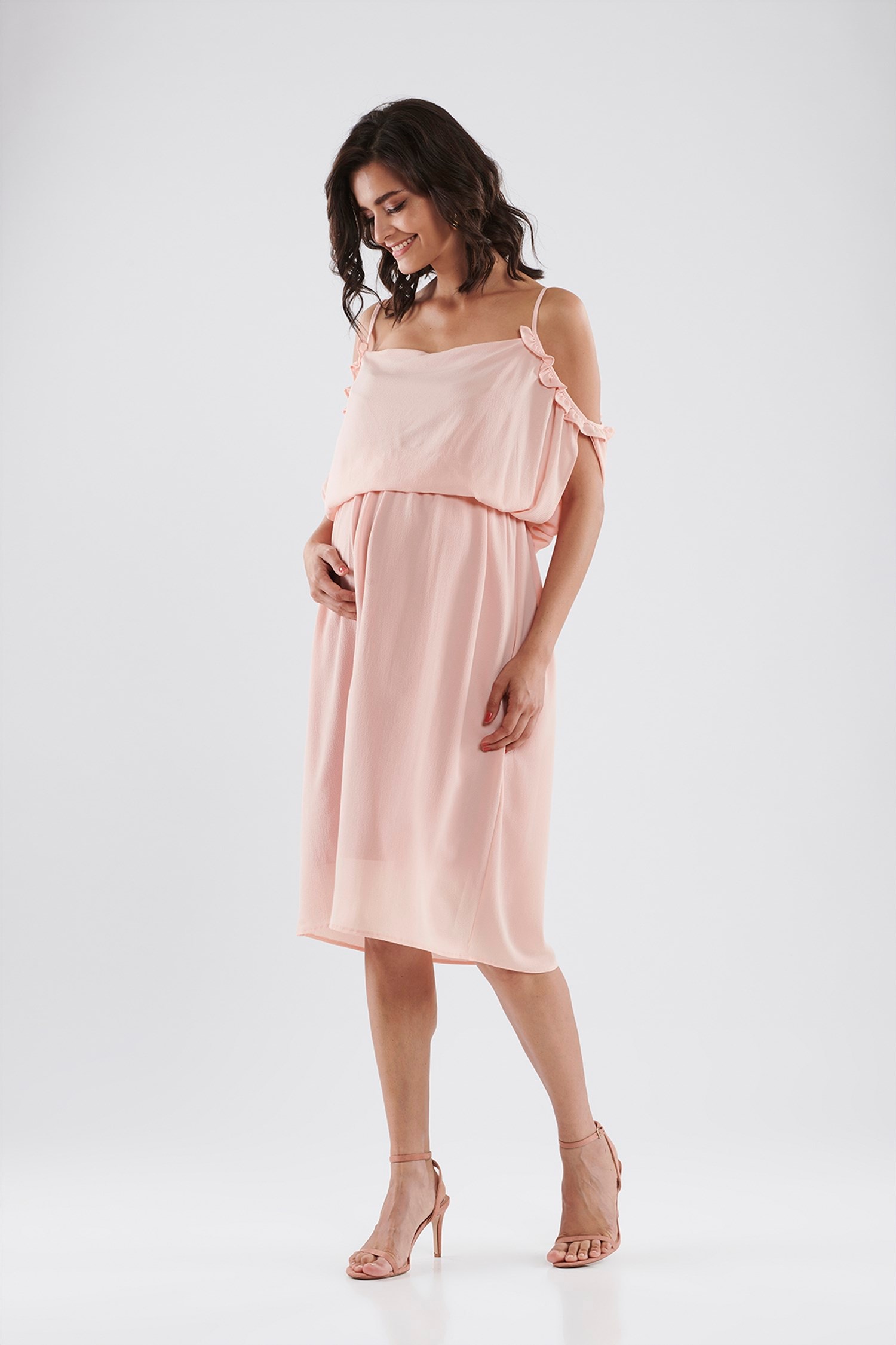 Diana Kısa Hamile Elbise - PEMBE