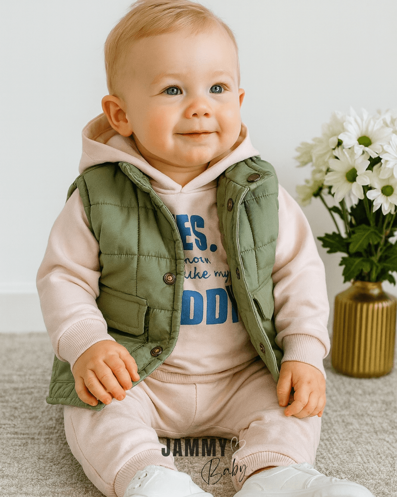 Look Like Şişme Yelekli 3'lü Sweat Takım-YEŞİL