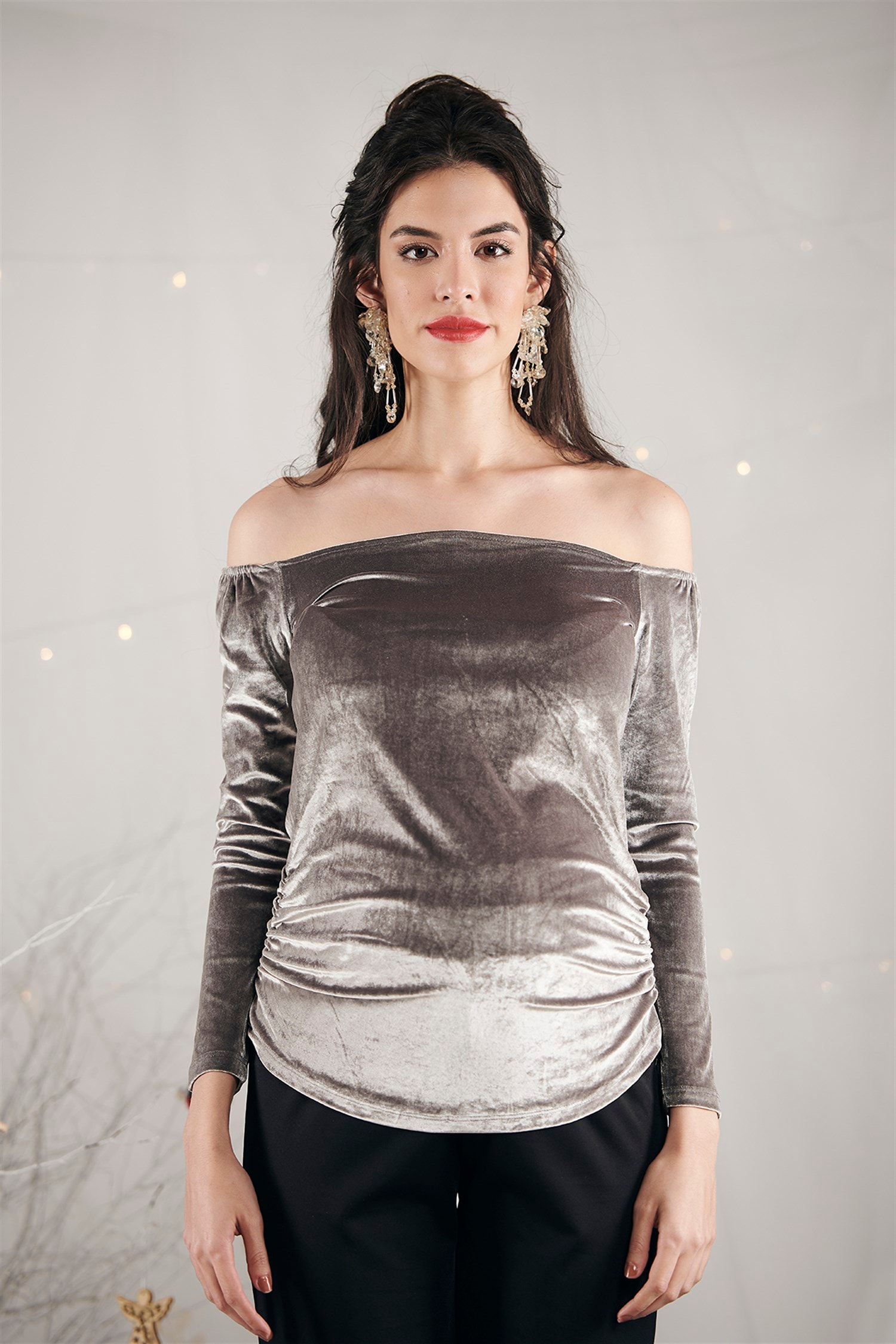 Ella Hamile Bluz - GRİ