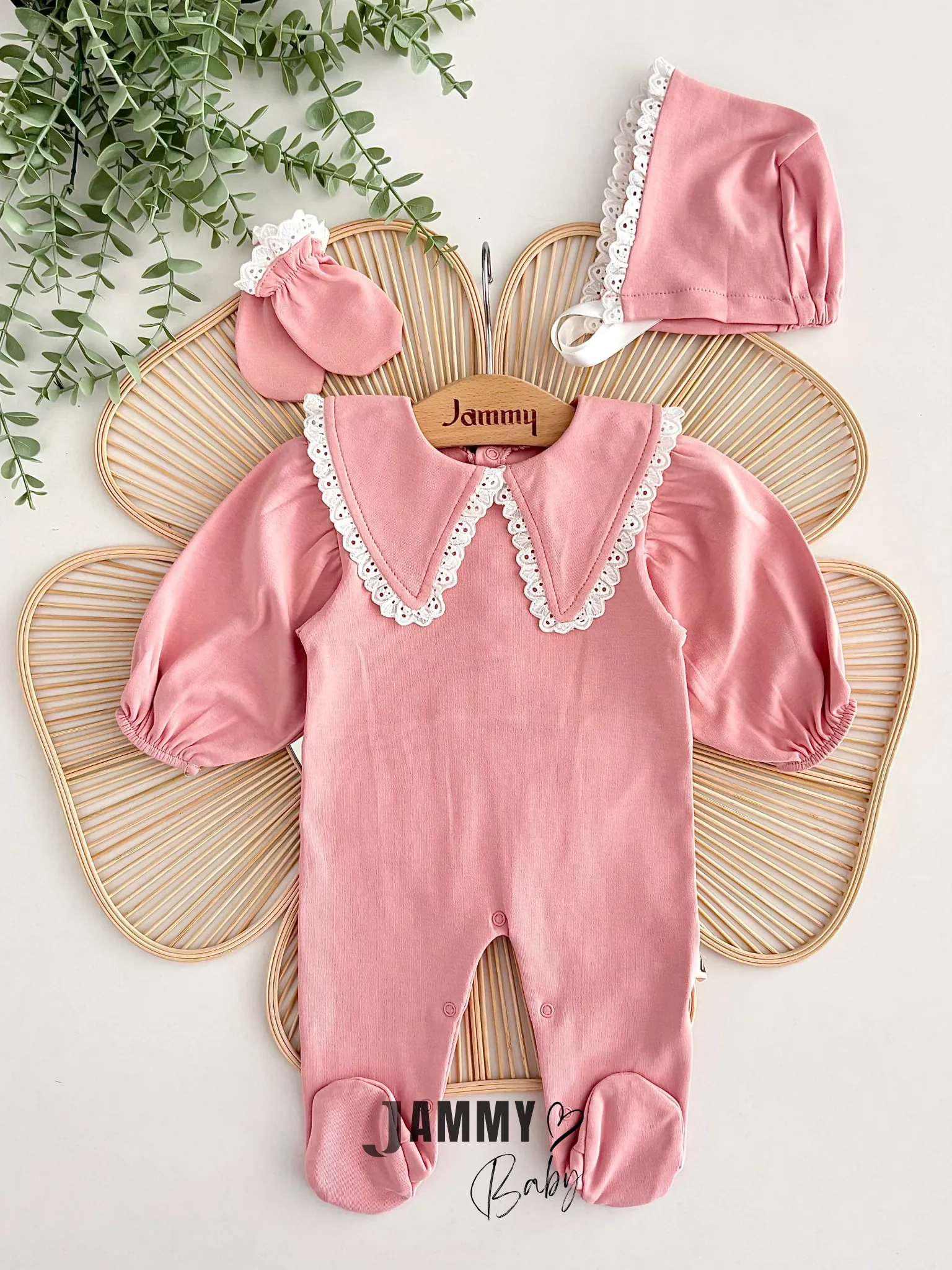 Üçgen Yaka Fisto Detaylı Şapkalı Tulum Set-GÜLKURUSU