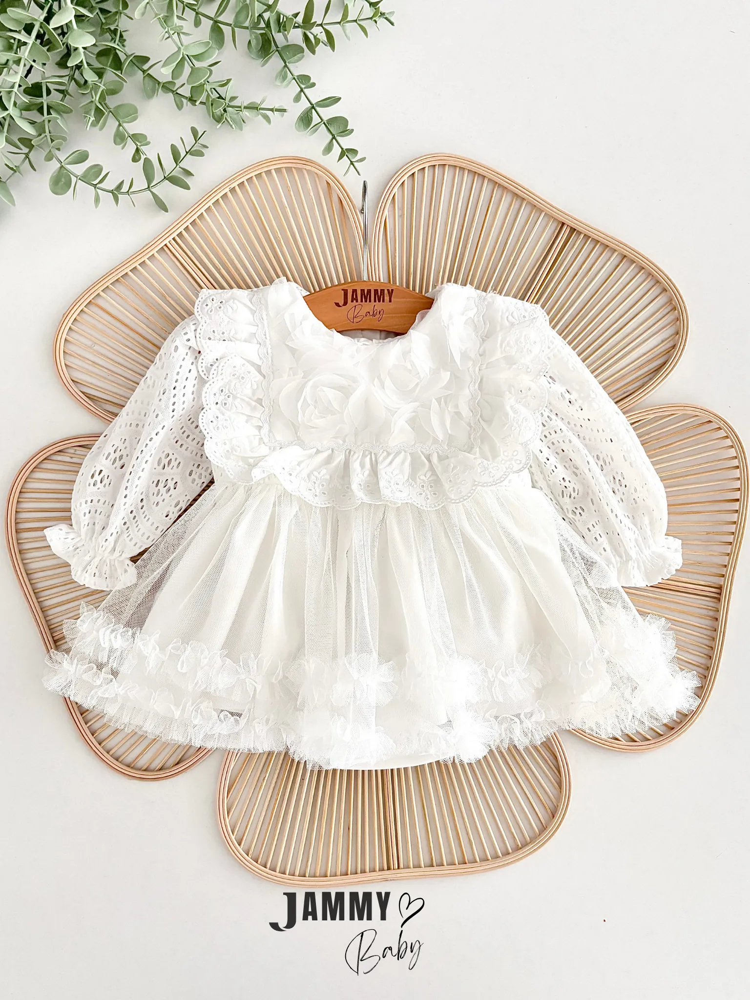 Elara Güpür Detaylı Özel Gün Bodysuit Romper-KIRIK BEYAZ