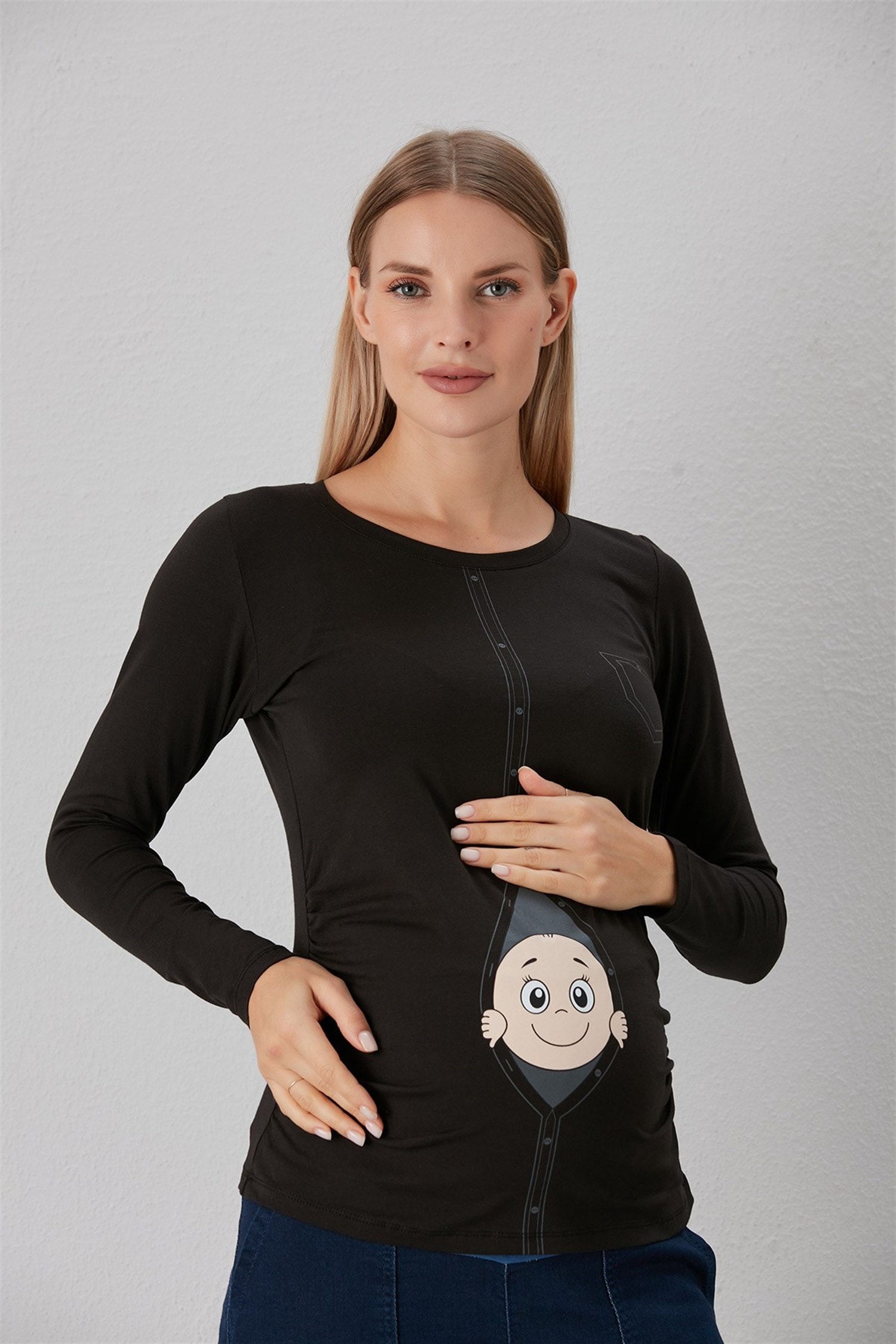Hırkadan Çıkan Bebek Tshirt - SİYAH