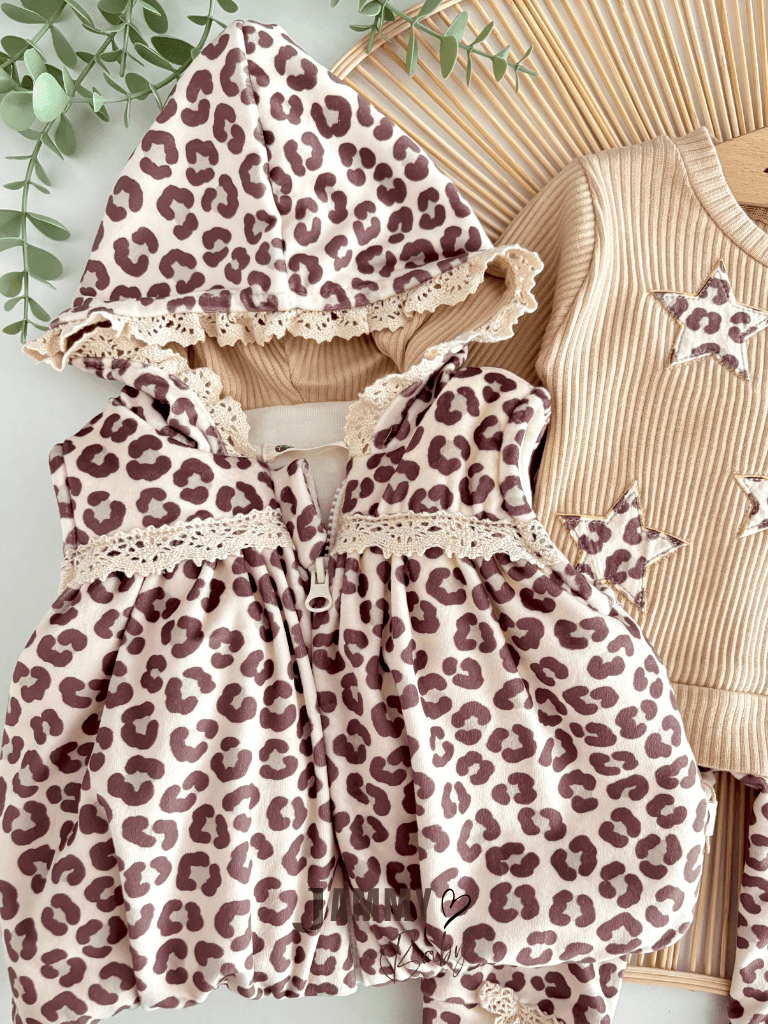 Stars Leopar Şişme Yelekli Takım-BEJ